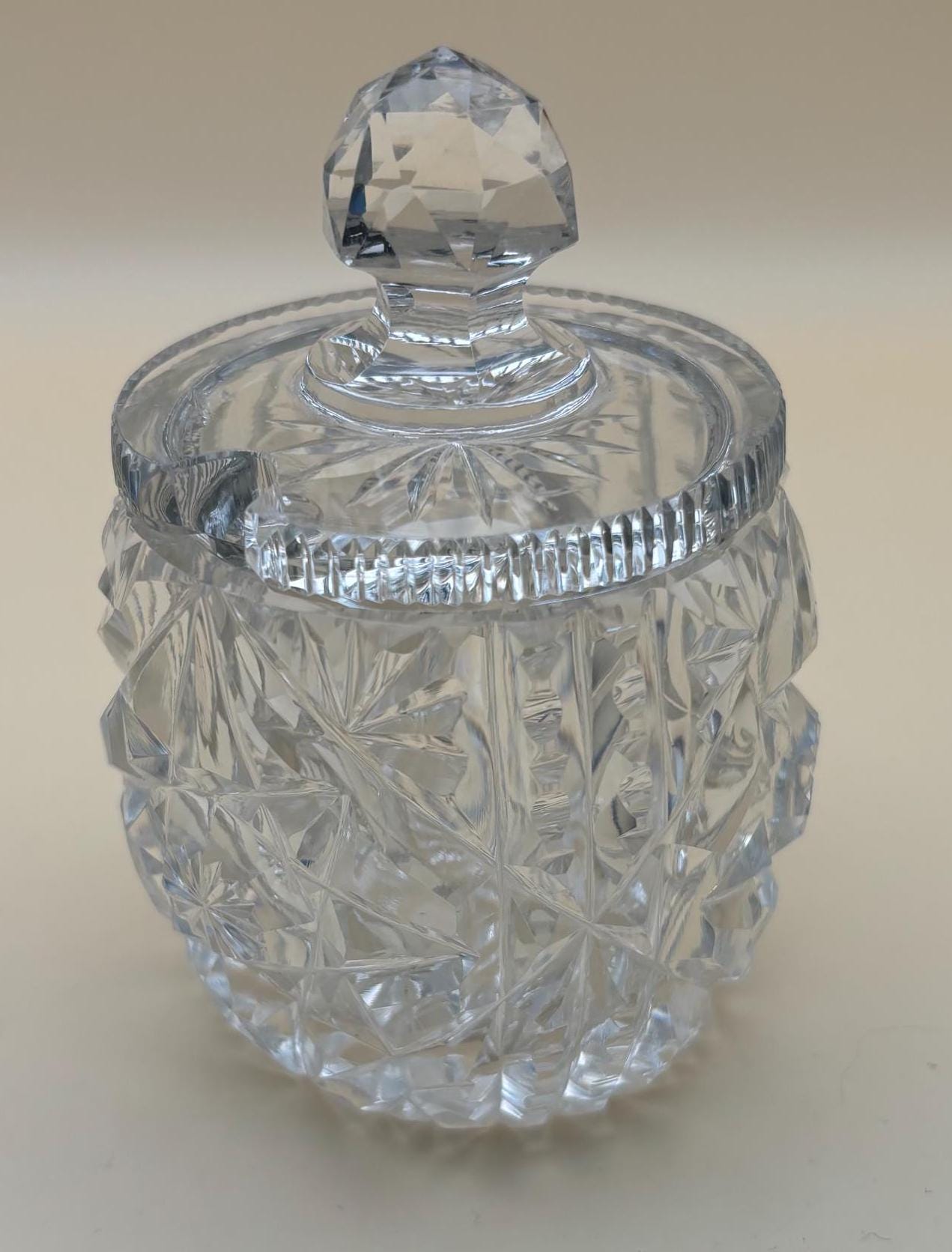 Antique Cut Crystal Sugar Bowl with Lid Lover Antiques and Vintage