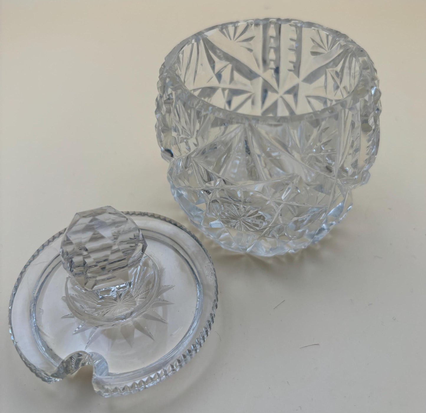 Antique Cut Crystal Sugar Bowl with Lid Lover Antiques and Vintage