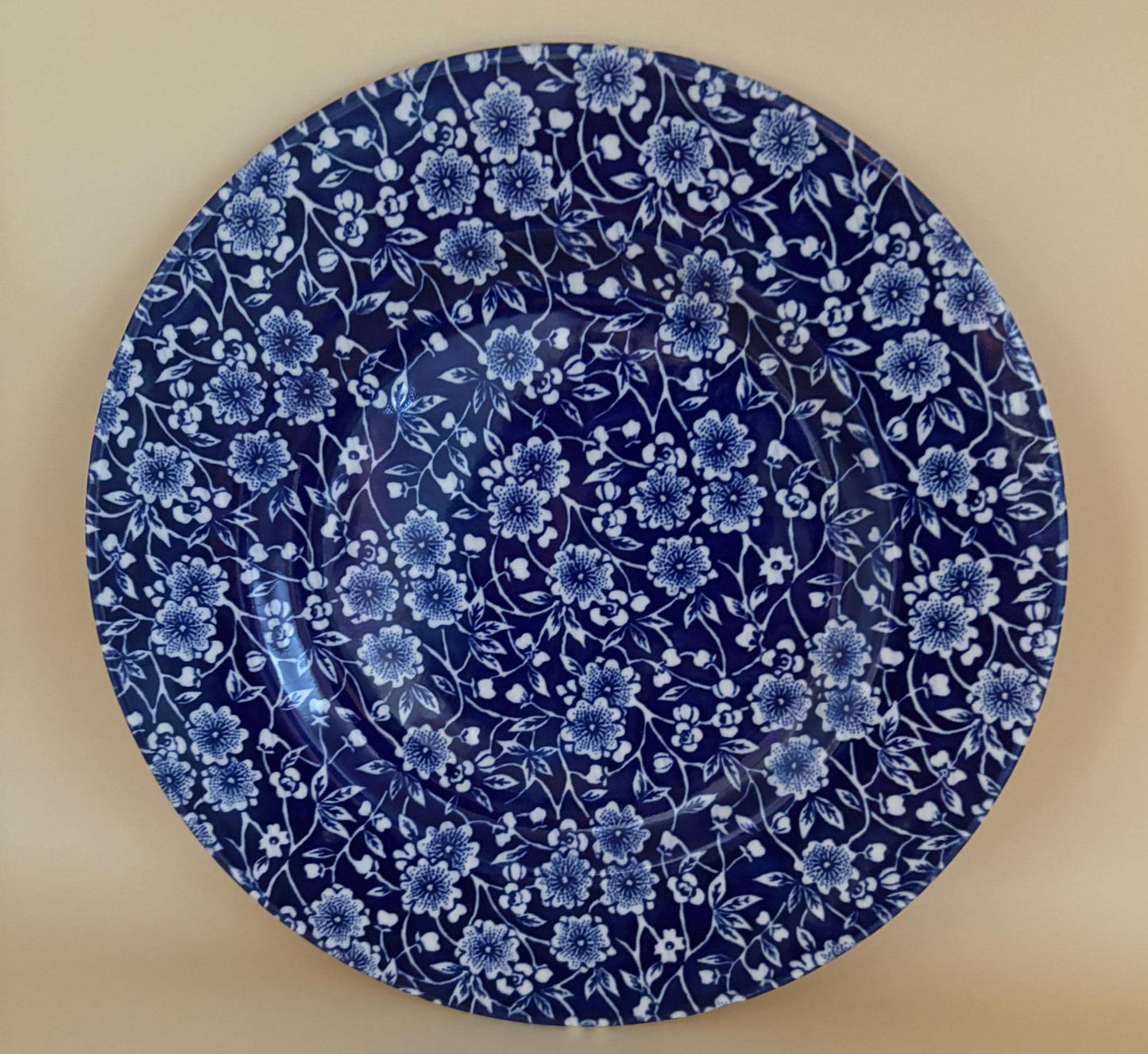 Vintage CALICO Blue Burleigh Dinner Plate Royal Crownford Ironstone England Blue and White Floral Transferware Lover Antiques