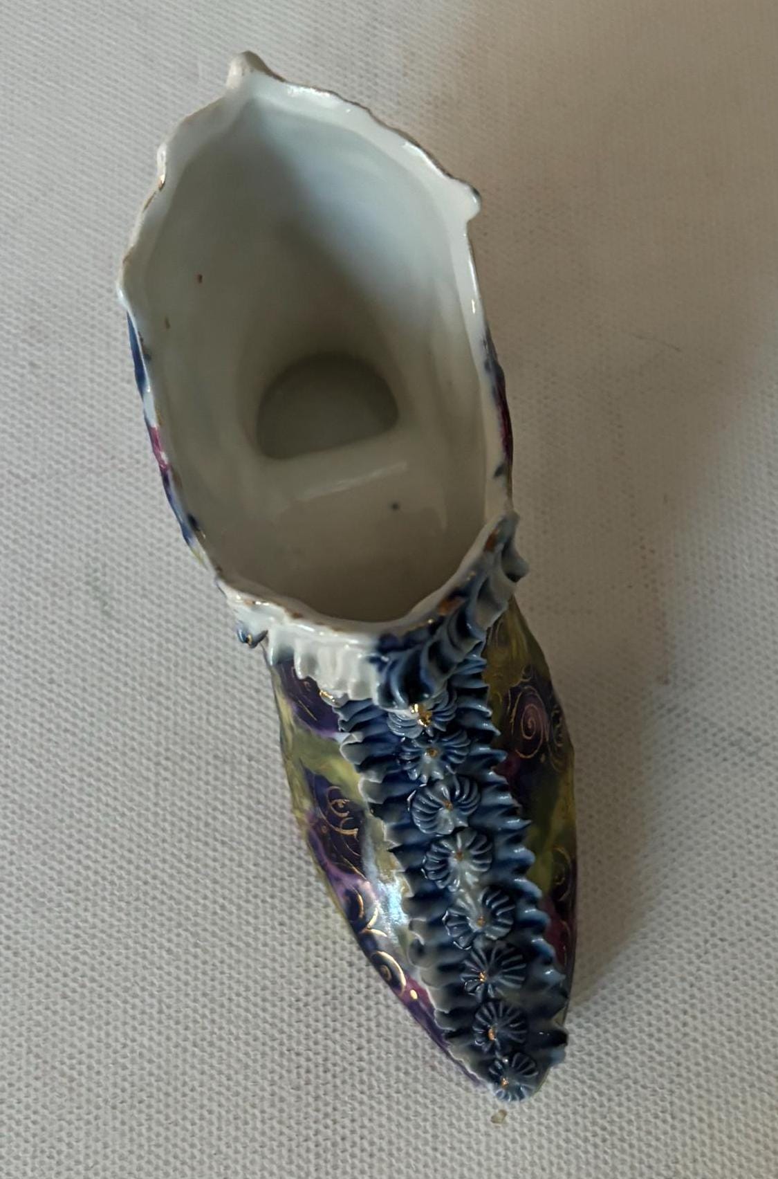 Vintage Galluba & Hoffman Porcelain Shoe Lace Up Women’s Porcelain Shoe Number 14 Lover Antiques and Vintage