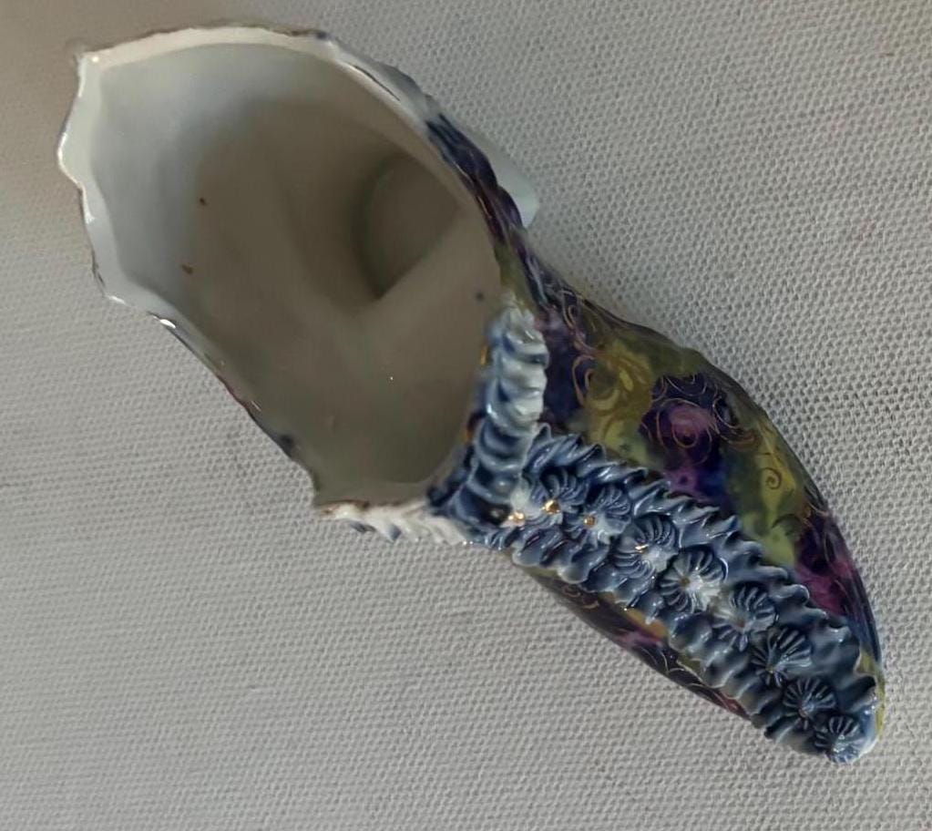 Vintage Galluba & Hoffman Porcelain Shoe Lace Up Women’s Porcelain Shoe Number 14 Lover Antiques and Vintage