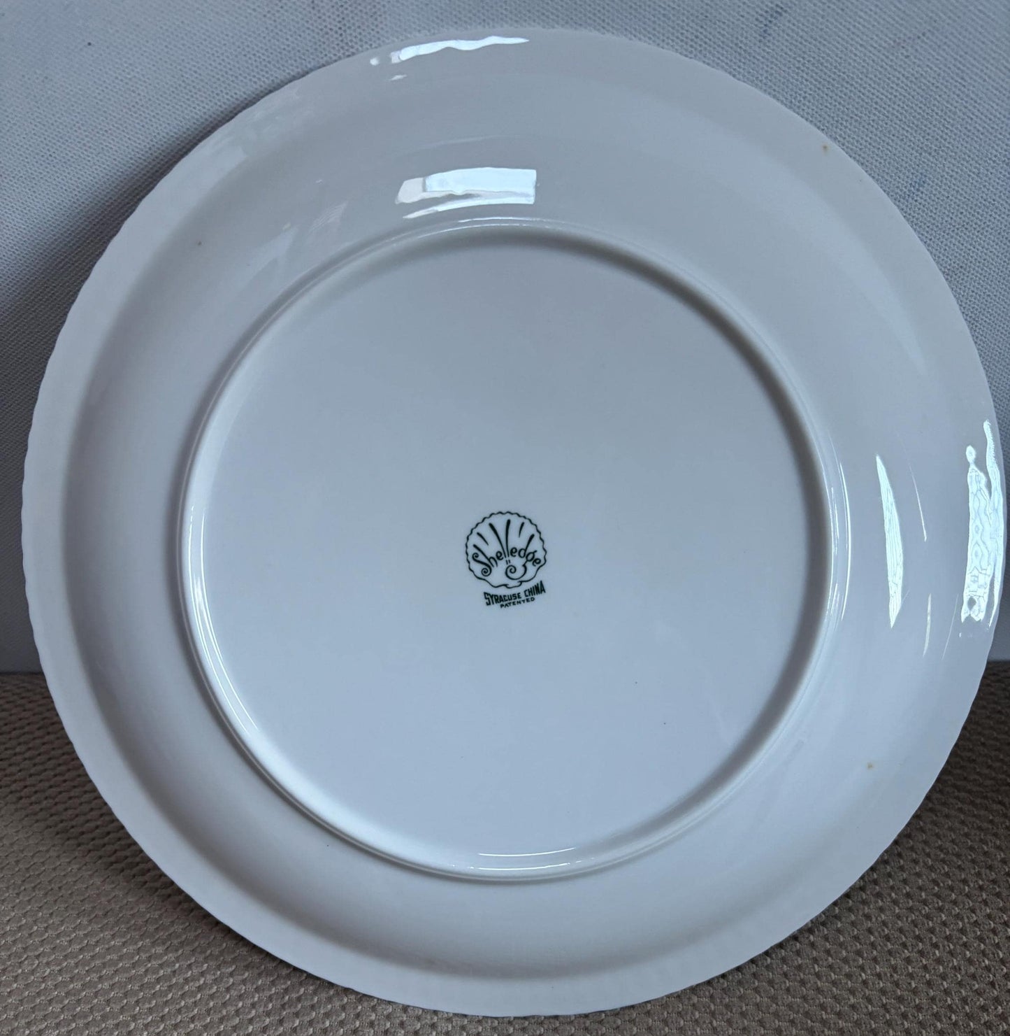 Vintage Shelledge White Etched Saucer Plate with Narrow Flutes Edging Syracuse China Lover Antiques and Vintage