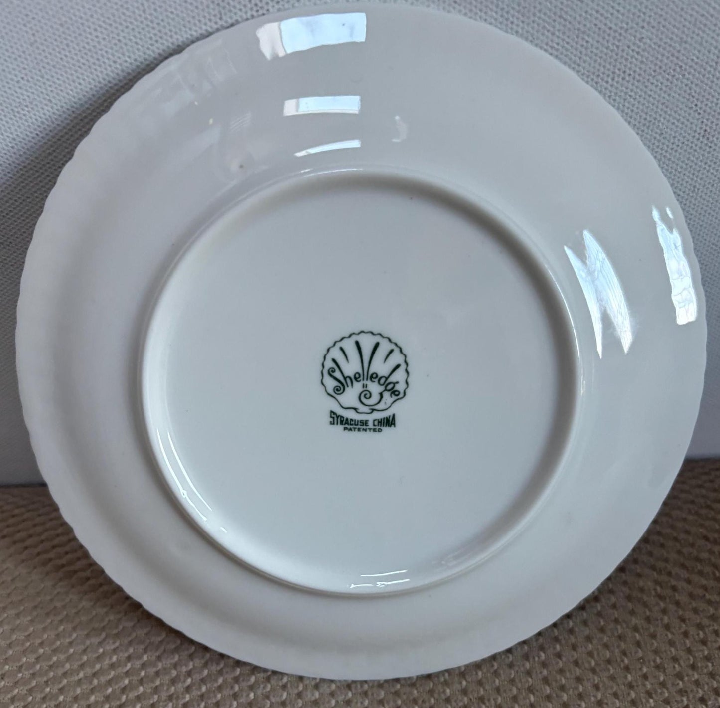 Vintage Shelledge White Etched Saucer Plate with Narrow Flutes Edging Syracuse China Lover Antiques and Vintage