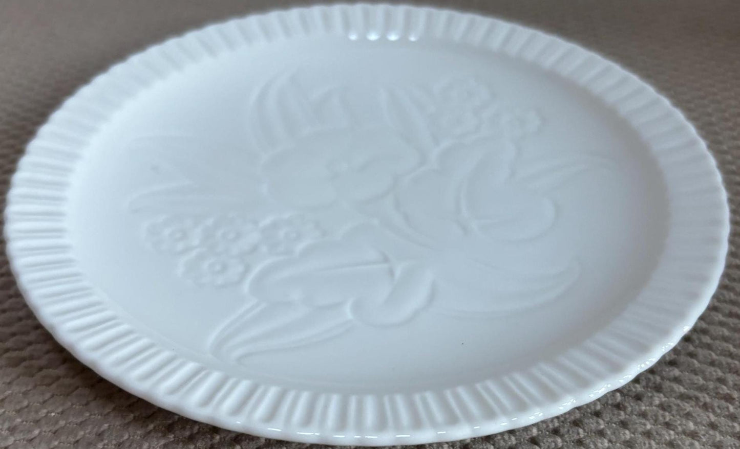 Vintage Shelledge White Etched Saucer Plate with Narrow Flutes Edging Syracuse China Lover Antiques and Vintage