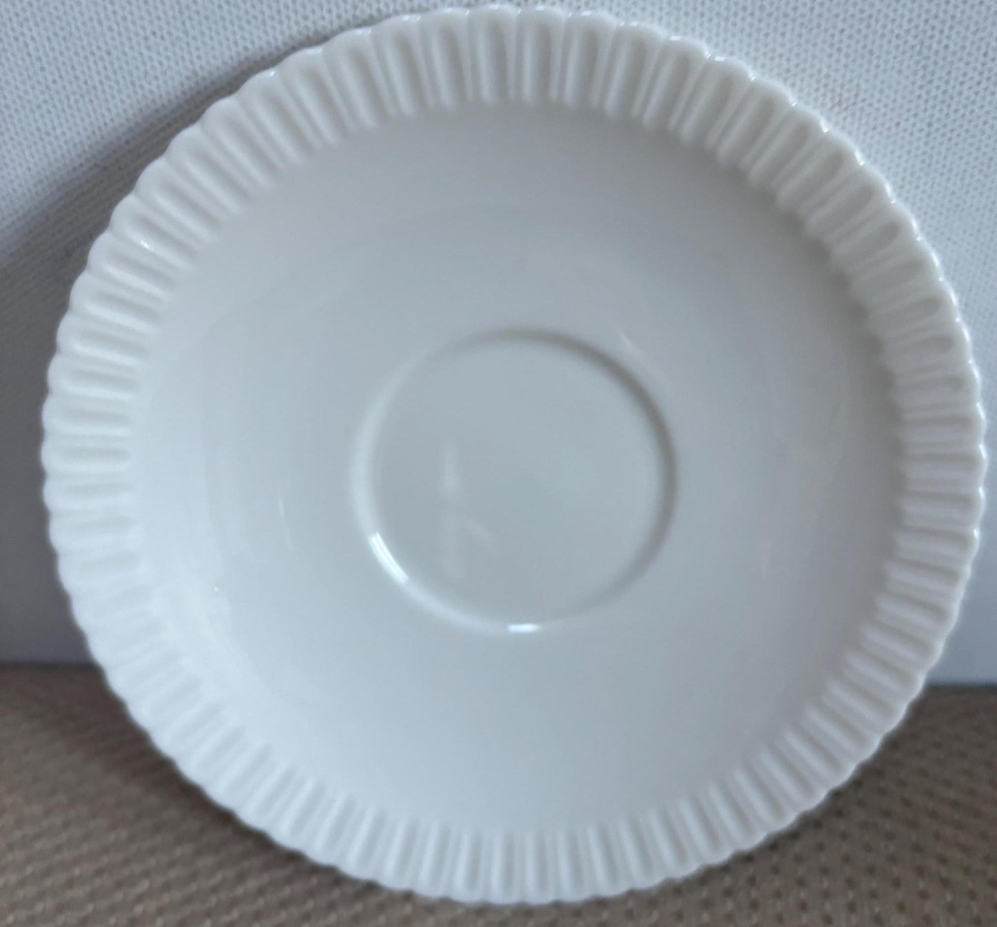 Vintage Shelledge White Etched Saucer Plate with Narrow Flutes Edging Syracuse China Lover Antiques and Vintage