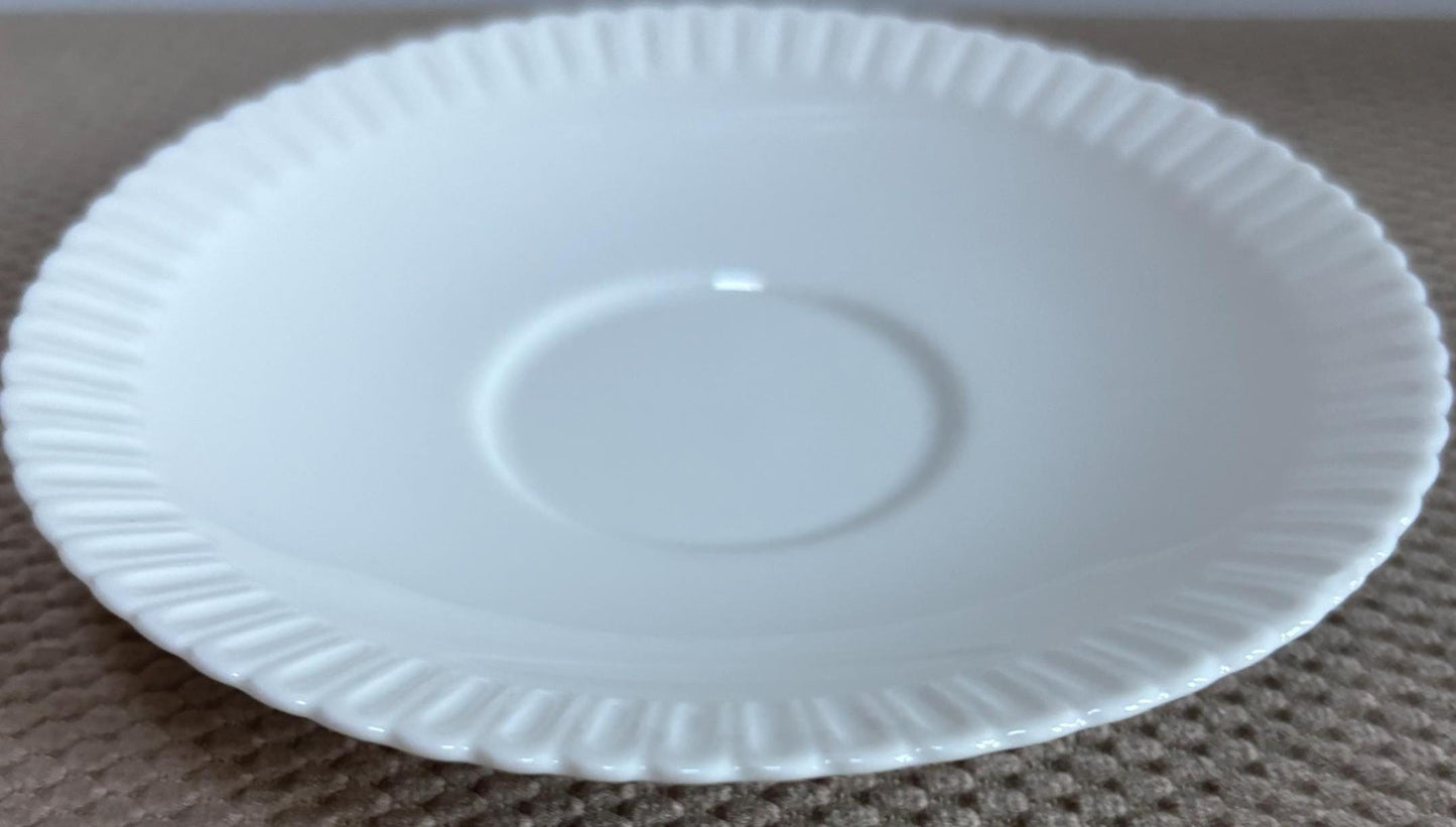 Vintage Shelledge White Etched Saucer Plate with Narrow Flutes Edging Syracuse China Lover Antiques and Vintage