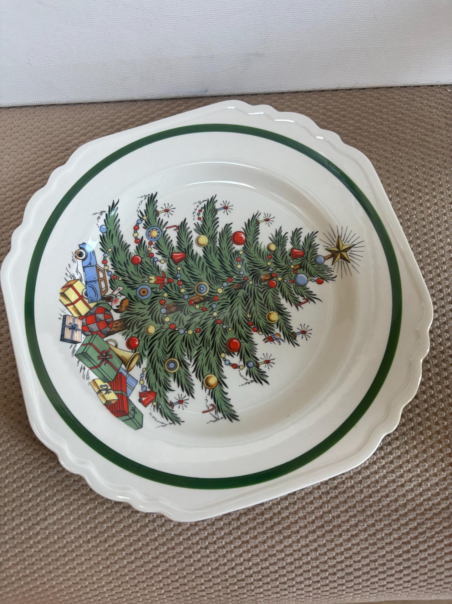 Vintage Christmas Tree Cookie Plate by Cuthbertson Made in England Lover Antiques and Vintage