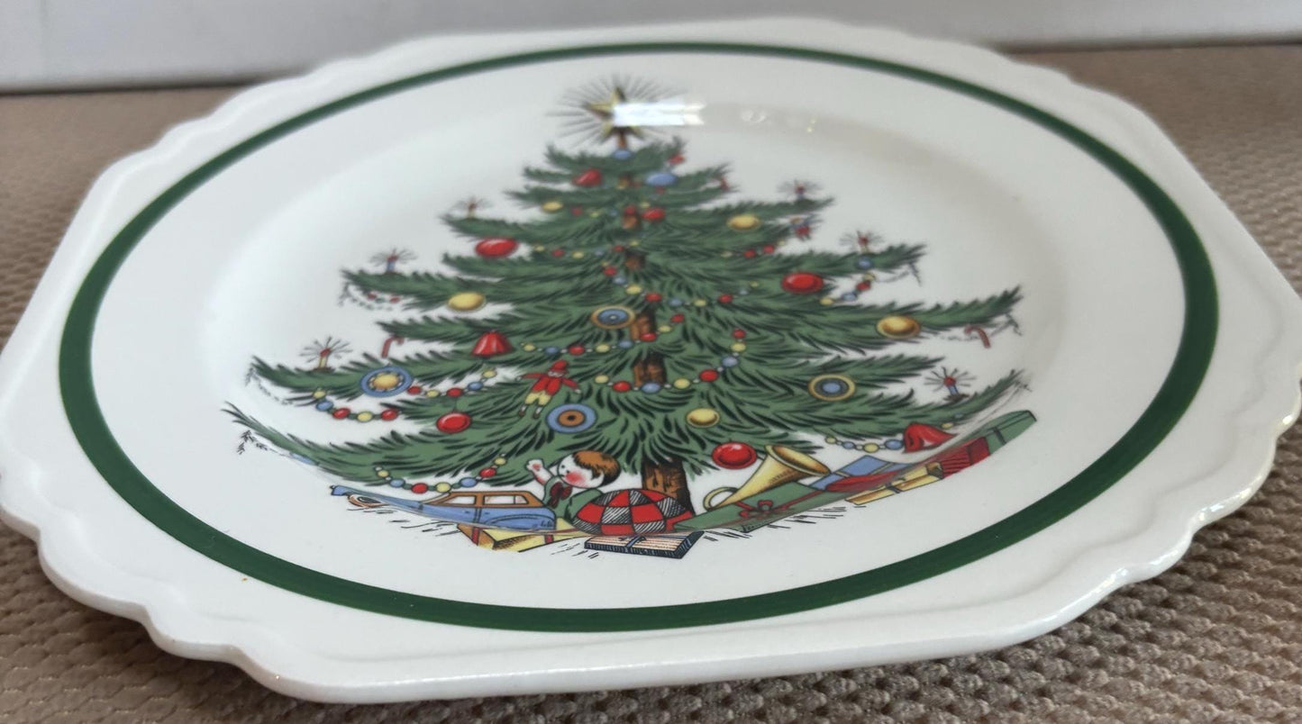 Vintage Christmas Tree Cookie Plate by Cuthbertson Made in England Lover Antiques and Vintage