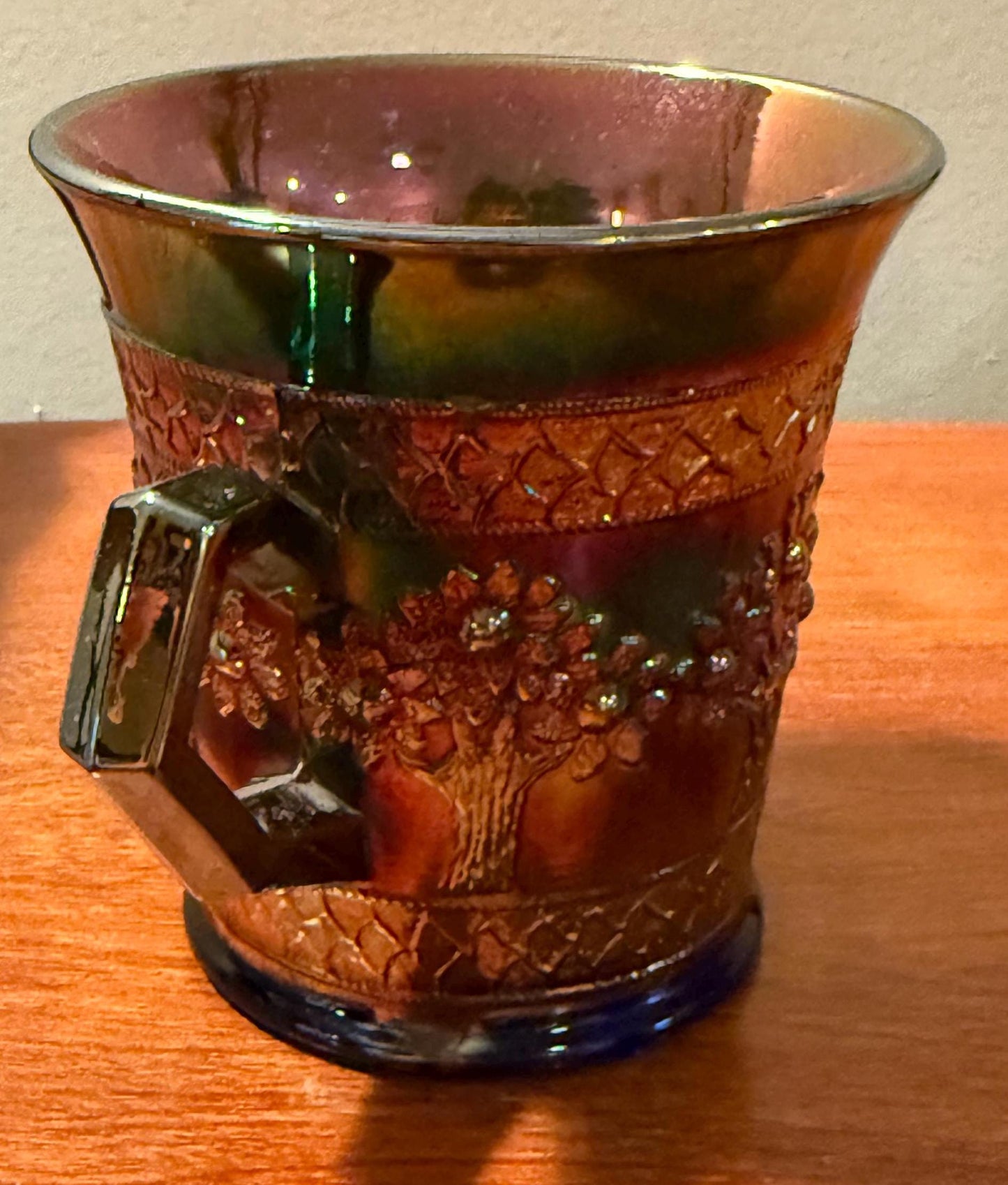 Antique Carnival Glass Purple Cup with Handle Lover Antiques and Vintage