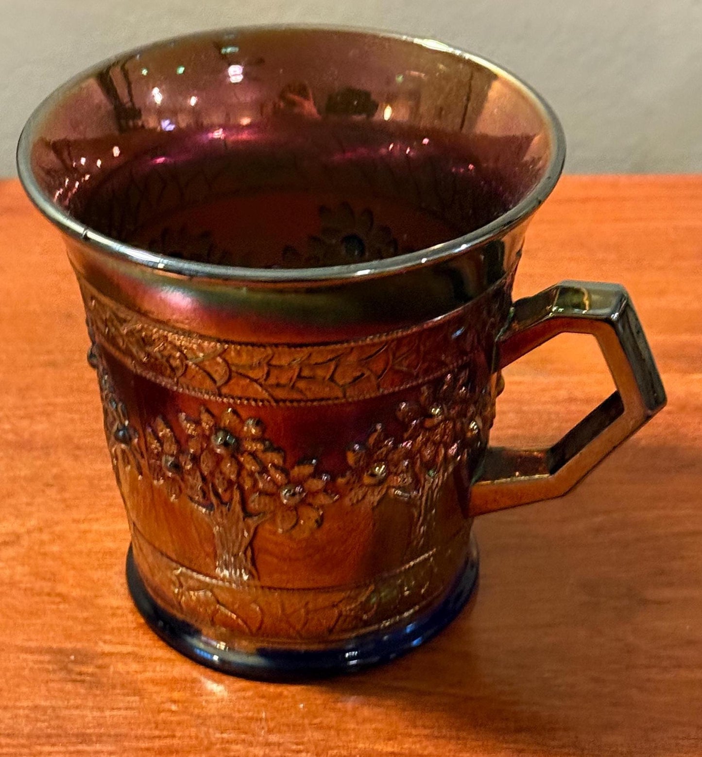 Antique Carnival Glass Purple Cup with Handle Lover Antiques and Vintage