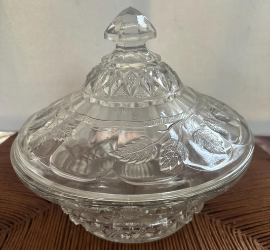 Antique Glass Adorned with Strawberries Glass Covered Dish with Lid Lover Antiques and Vintage