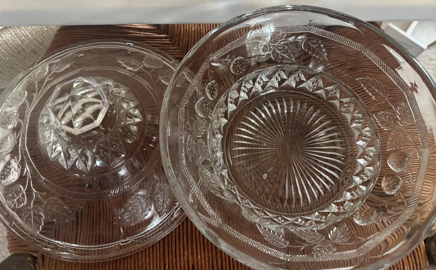 Antique Glass Adorned with Strawberries Glass Covered Dish with Lid Lover Antiques and Vintage