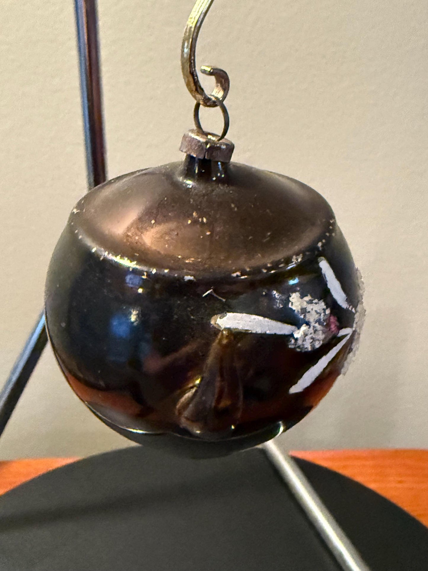 Vintage Dark Berry Tea Pot Ornament Hand Blown Hand Painted Flower Design on Maroon Teapot Ornament Lover Antiques and Vintage