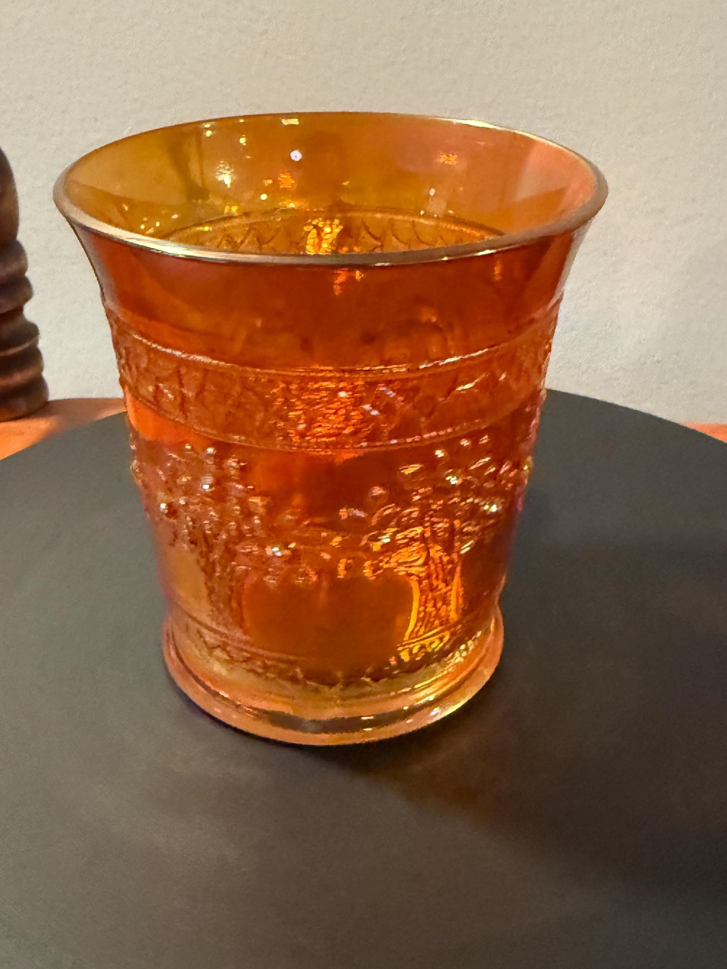 Antique Fenton Marigold Carnival Glass Mug Orange Carnival Glass Cup with Handle Lover Antiques and Vintage