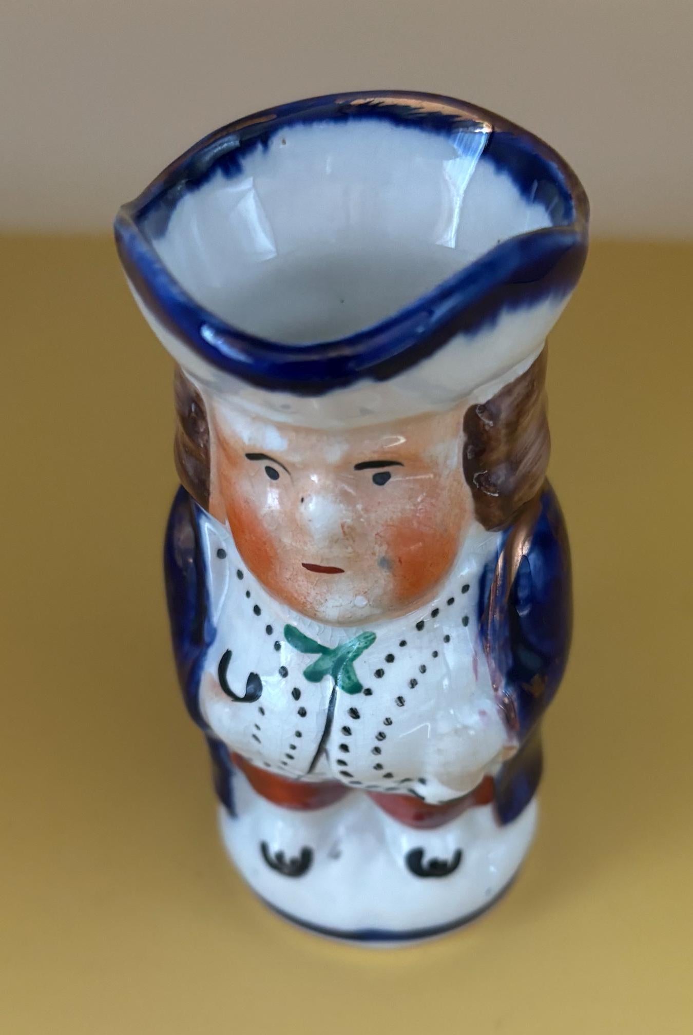 Antique Allerton China Toby Mug Small Pitcher Colonial Man Figurine Lover Antiques and Vintage