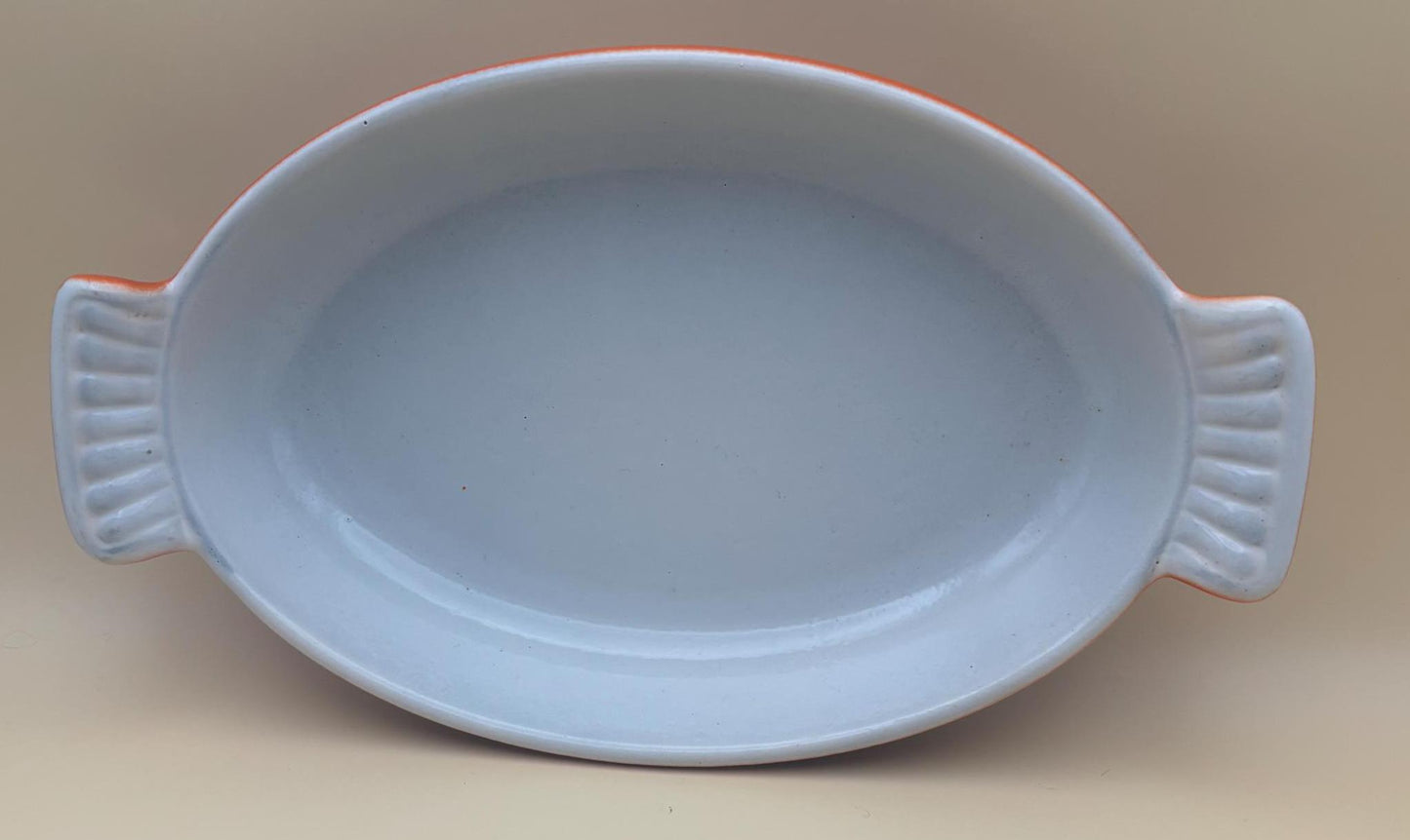 Vintage Le Creuset Style Au Gratin Baking Dish Flame Orange Enamel Cast Iron #20 by Dru Holland Lover Antiques and vintage