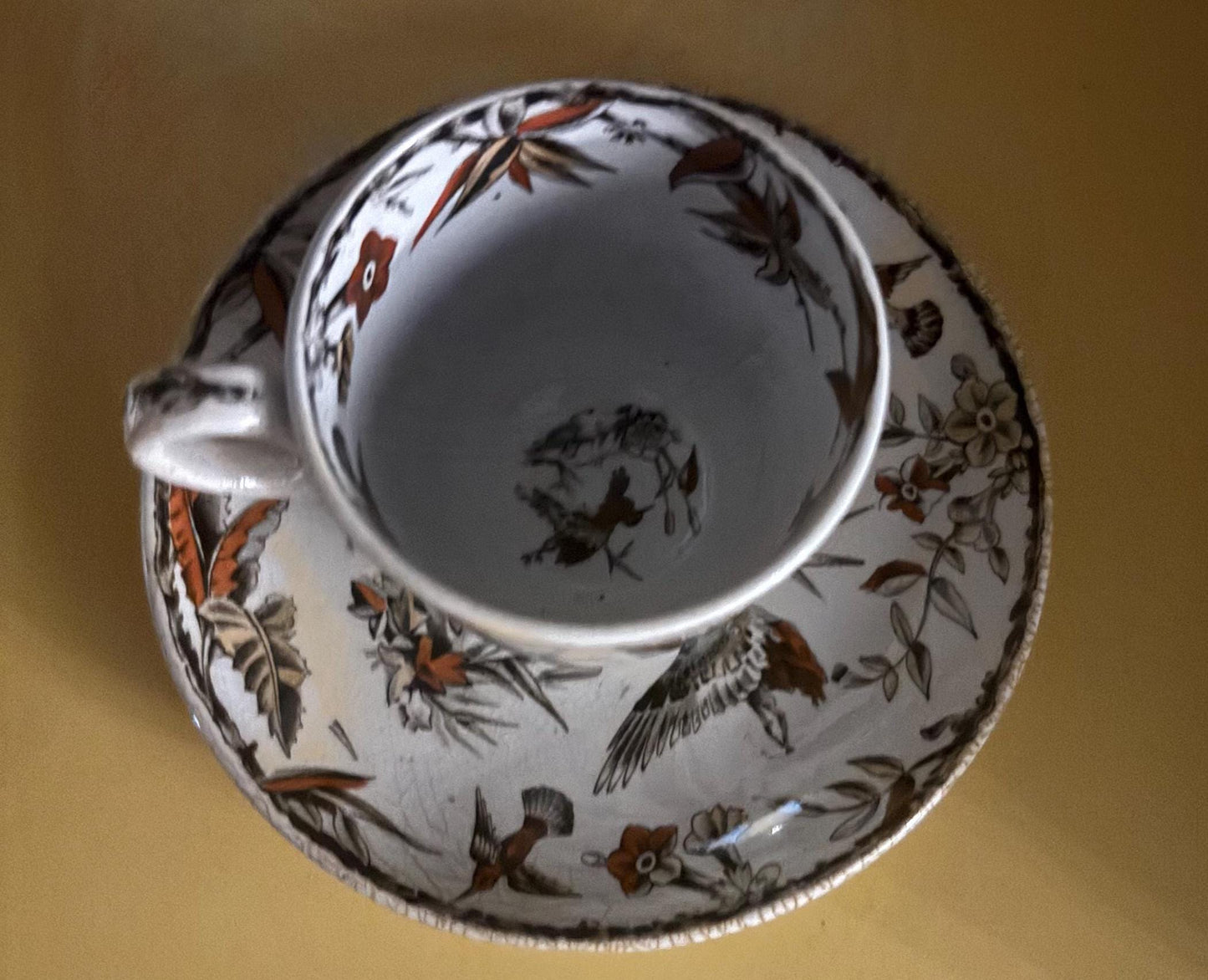 Antique Hand Painted Porcelain Tea Cup and Saucer RARE & Beautiful! Lover Antiques and Vintage