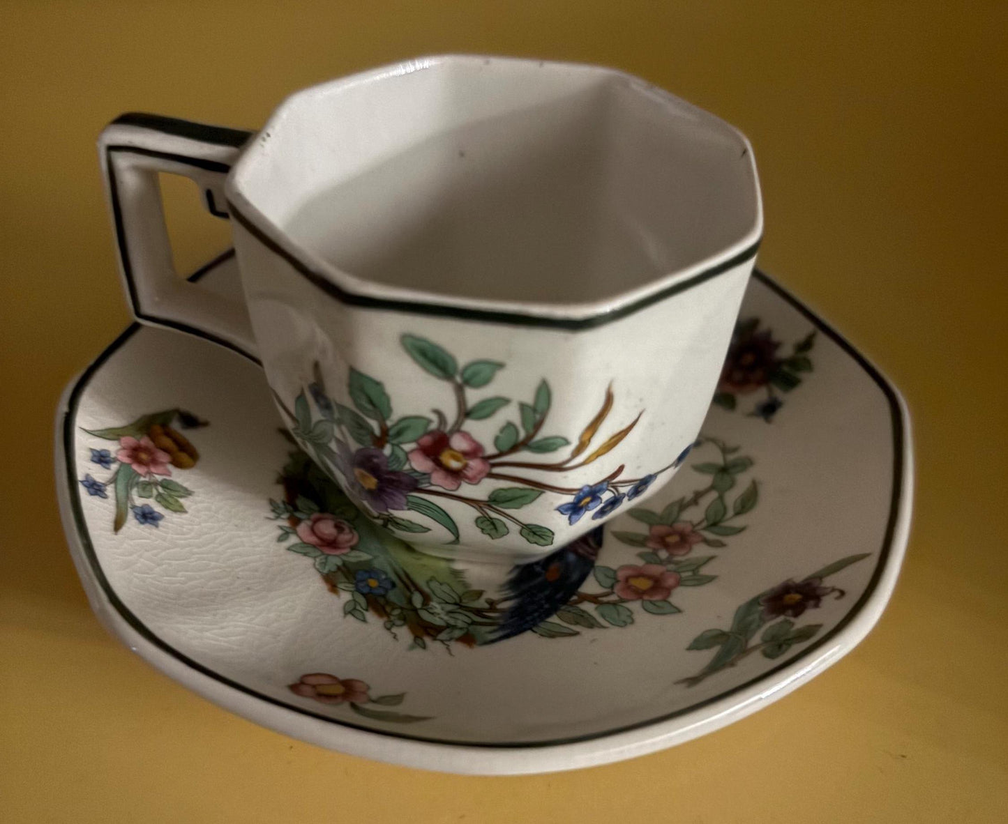 Vintage Royal Doulton Porcelain Tea Cup and Saucer Lytton Pheasant Design Lover Antiques and Vintage