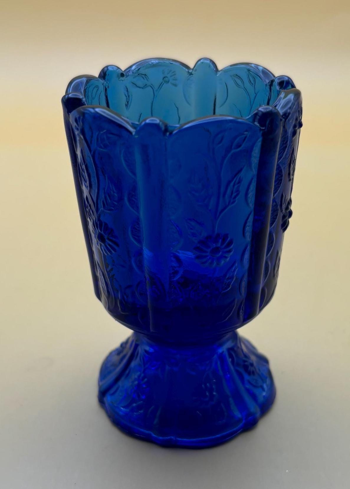 Vintage Cobalt Blue Votive Holder Lover Antiques and Vintage