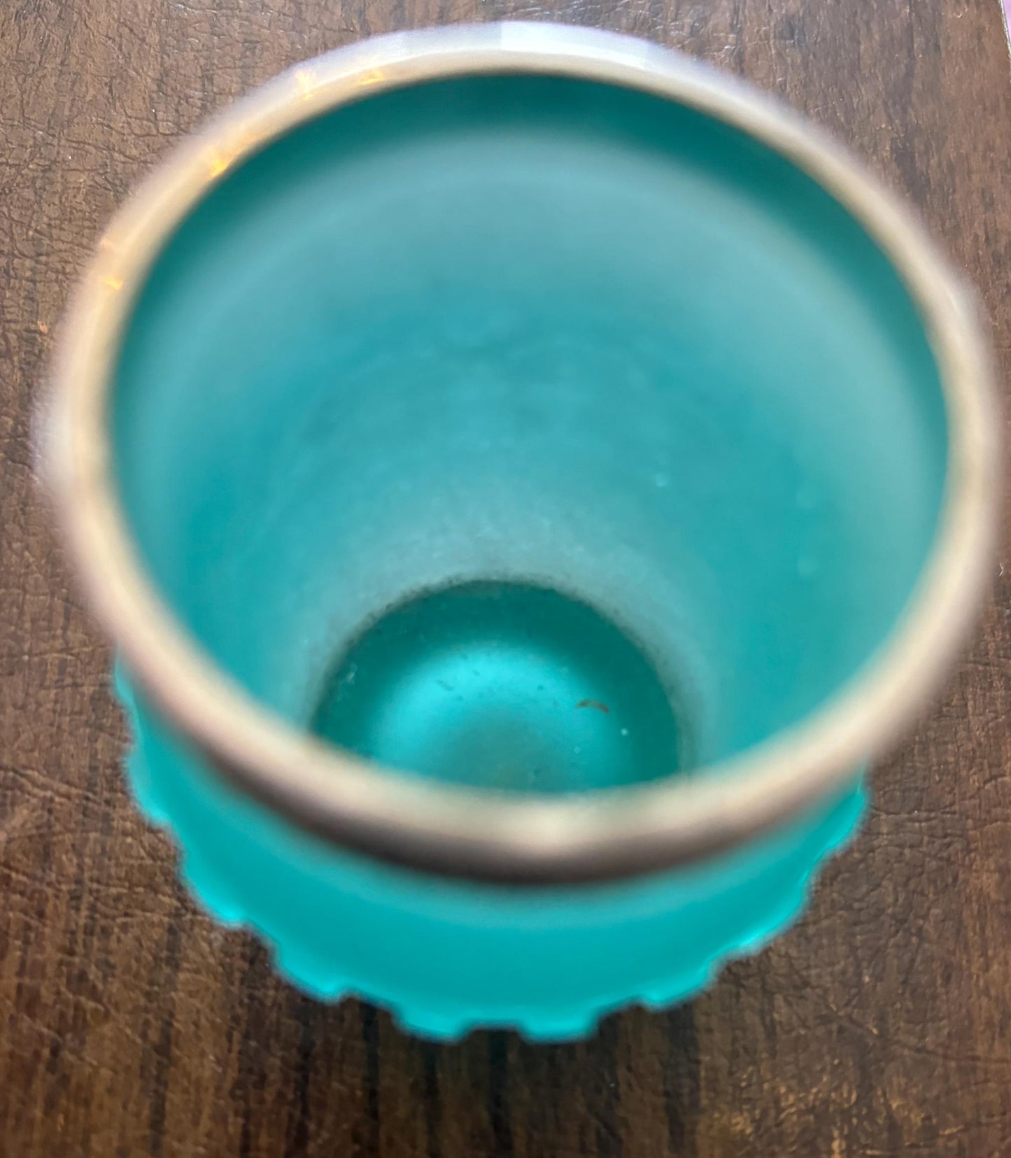 Vintage Turquoise Toothpick Holder with Gold Gilding Lover Antiques and Vintage