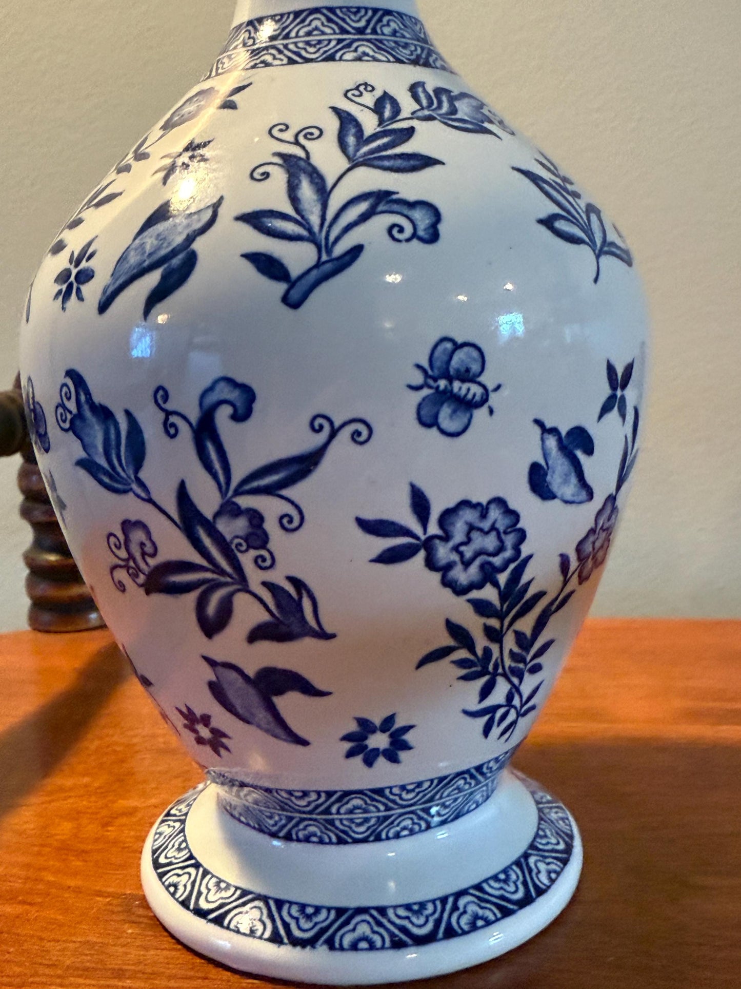 Vintage Coalport of England Decanter with Stopper Porcelain Blue & White Decanter Lover Antiques and Vintage
