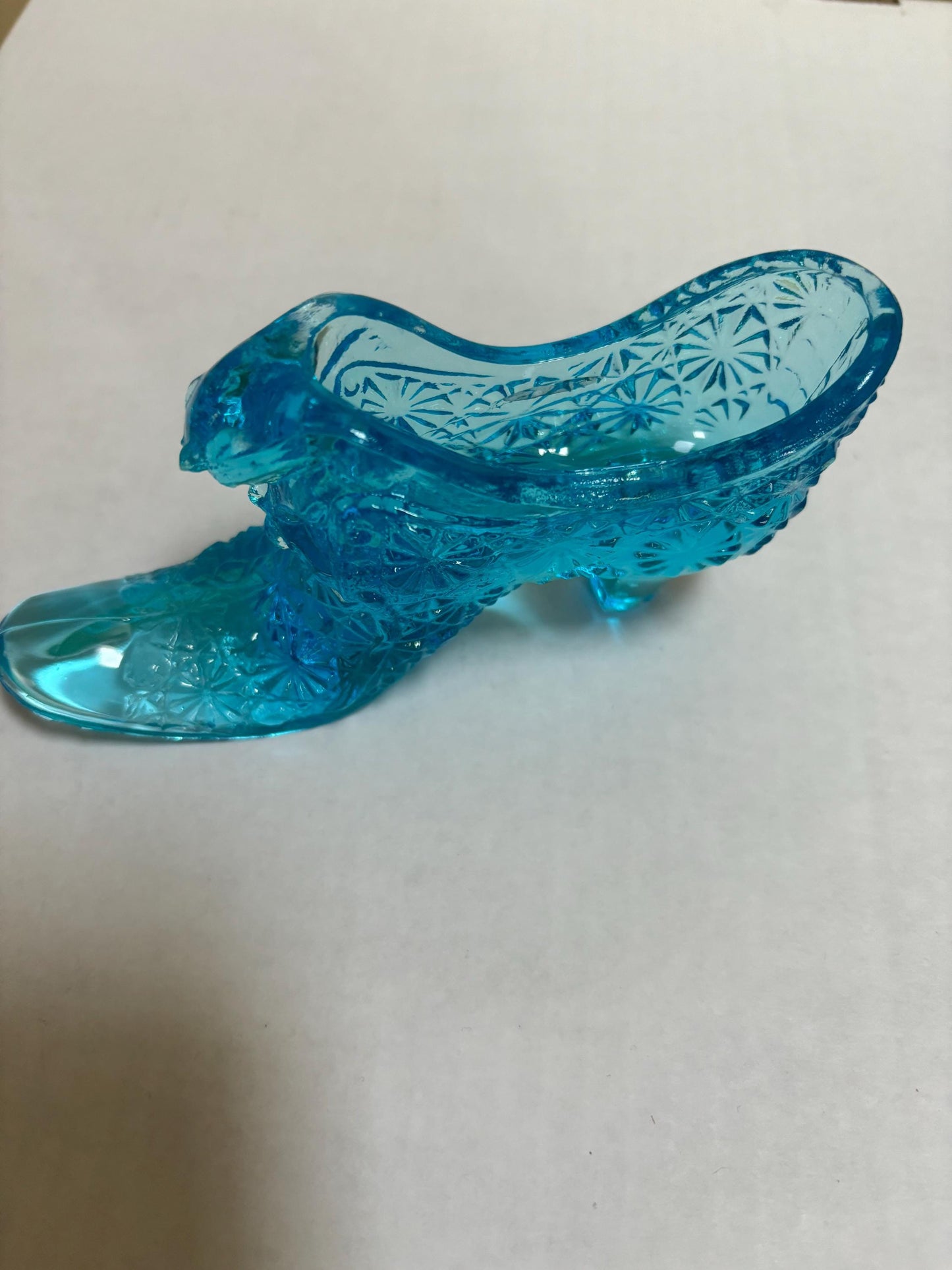 Vintage Fenton Blue Cat Shoe Daisy & Button Turquoise Glass Sipper Lover Antiques and Vintage