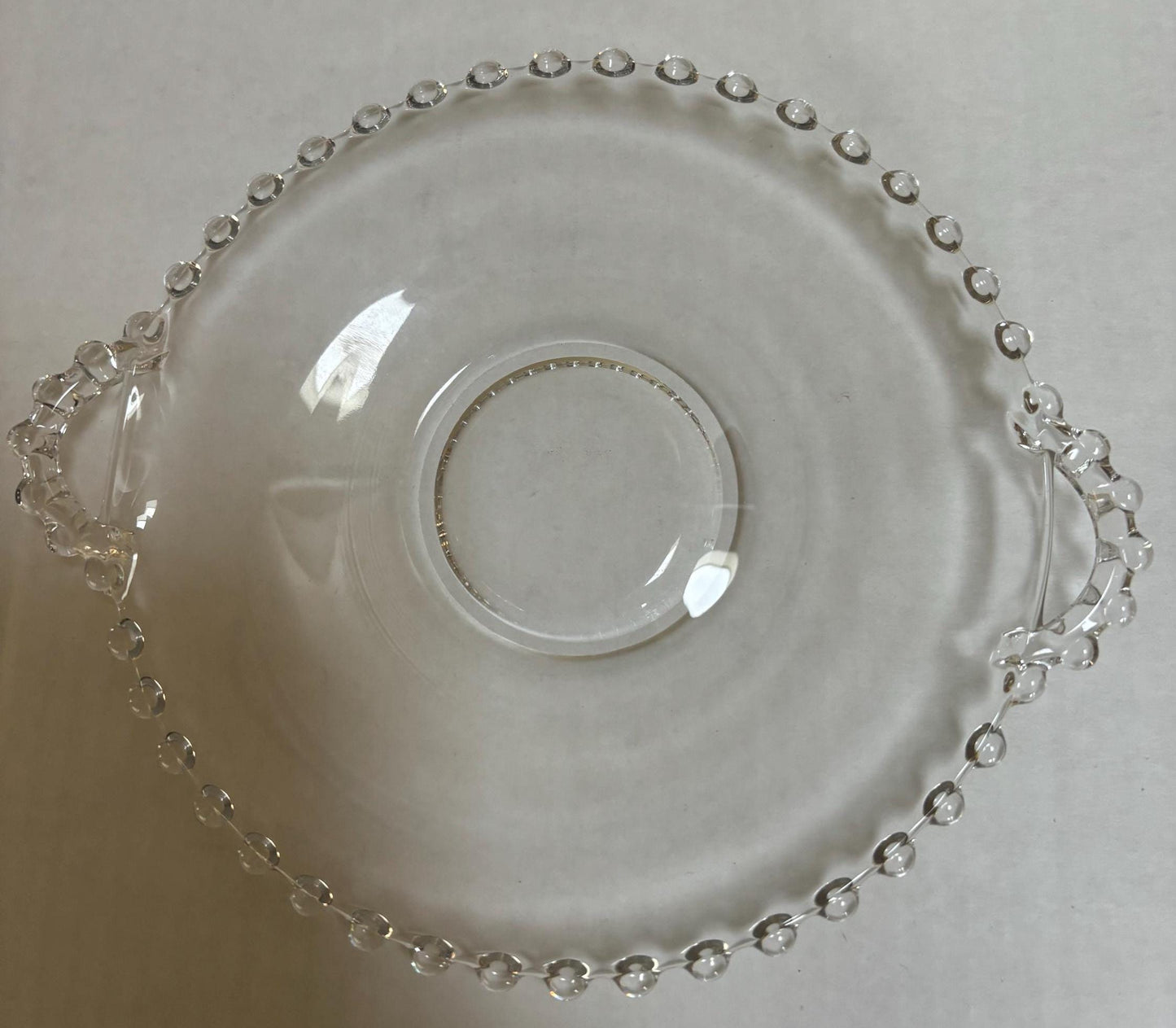 Antique Imperial Beaded Glass Candlewick Plate Platter Lover Antiques and Vintage