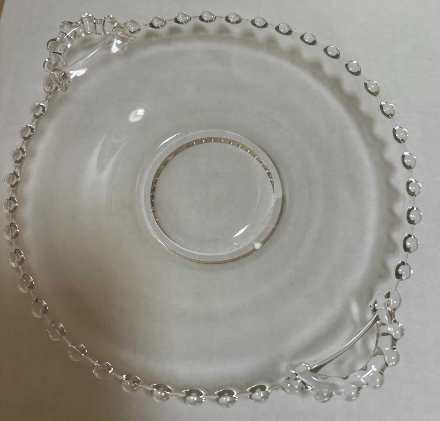 Antique Imperial Beaded Glass Candlewick Plate Platter Lover Antiques and Vintage