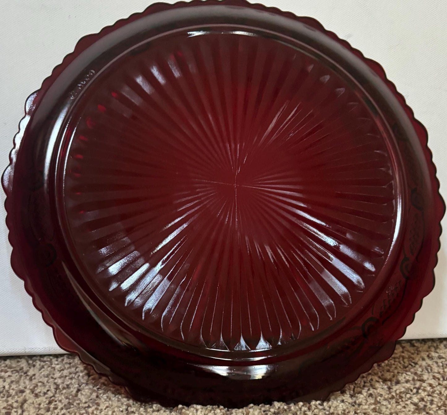 Avon Cape Cod Dinner Plate Ruby Red Glass Lover Antiques and Vintage