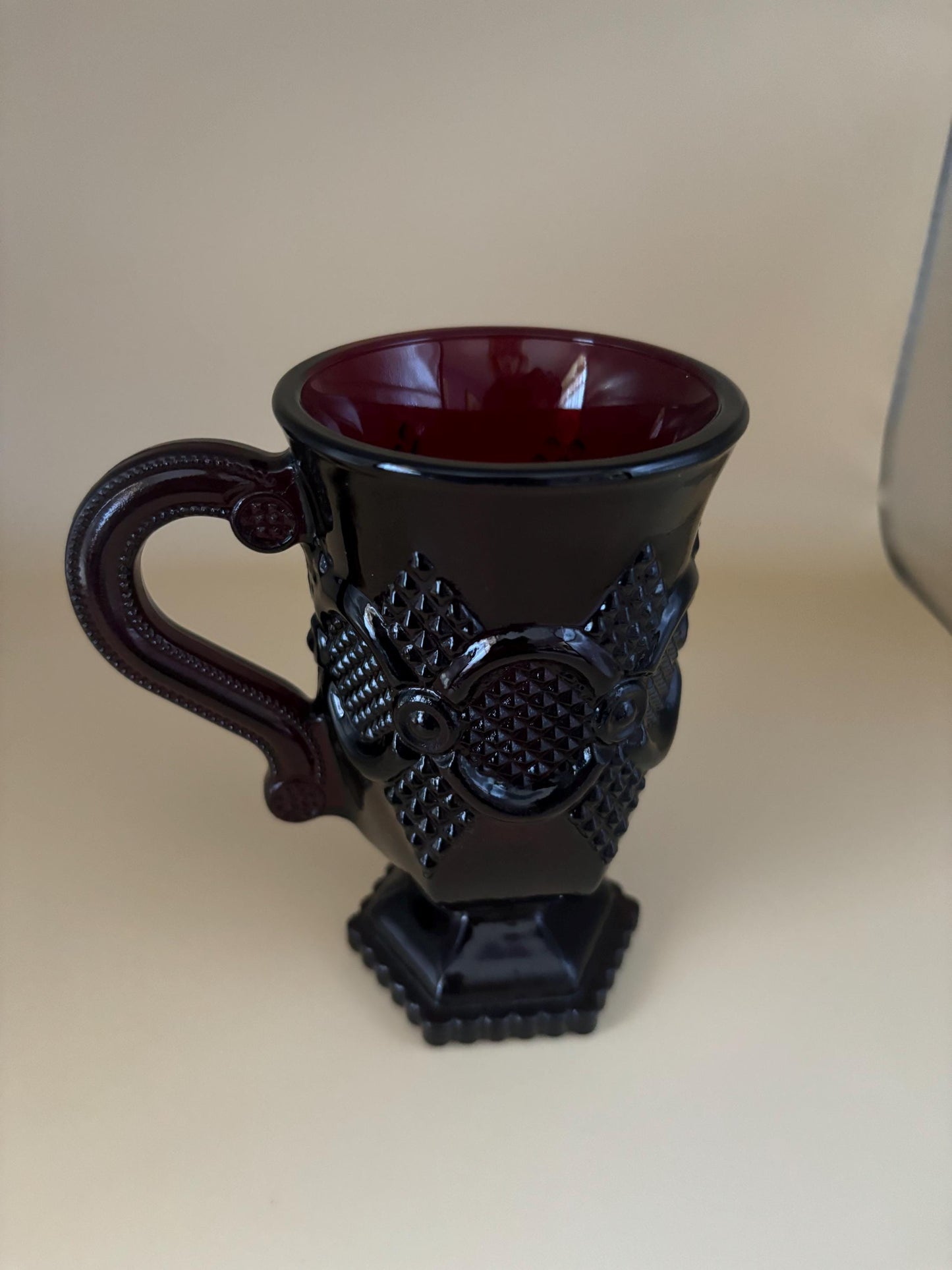 Vintage Avon Cape Cod Mug Ruby Red Cup Ruby Red Glass Lover Antiques and Vintage