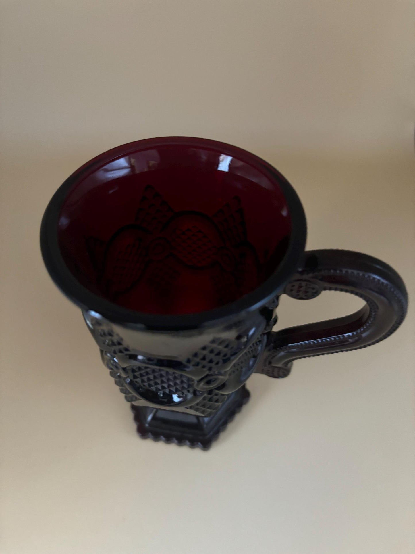 Vintage Avon Cape Cod Mug Ruby Red Cup Ruby Red Glass Lover Antiques and Vintage