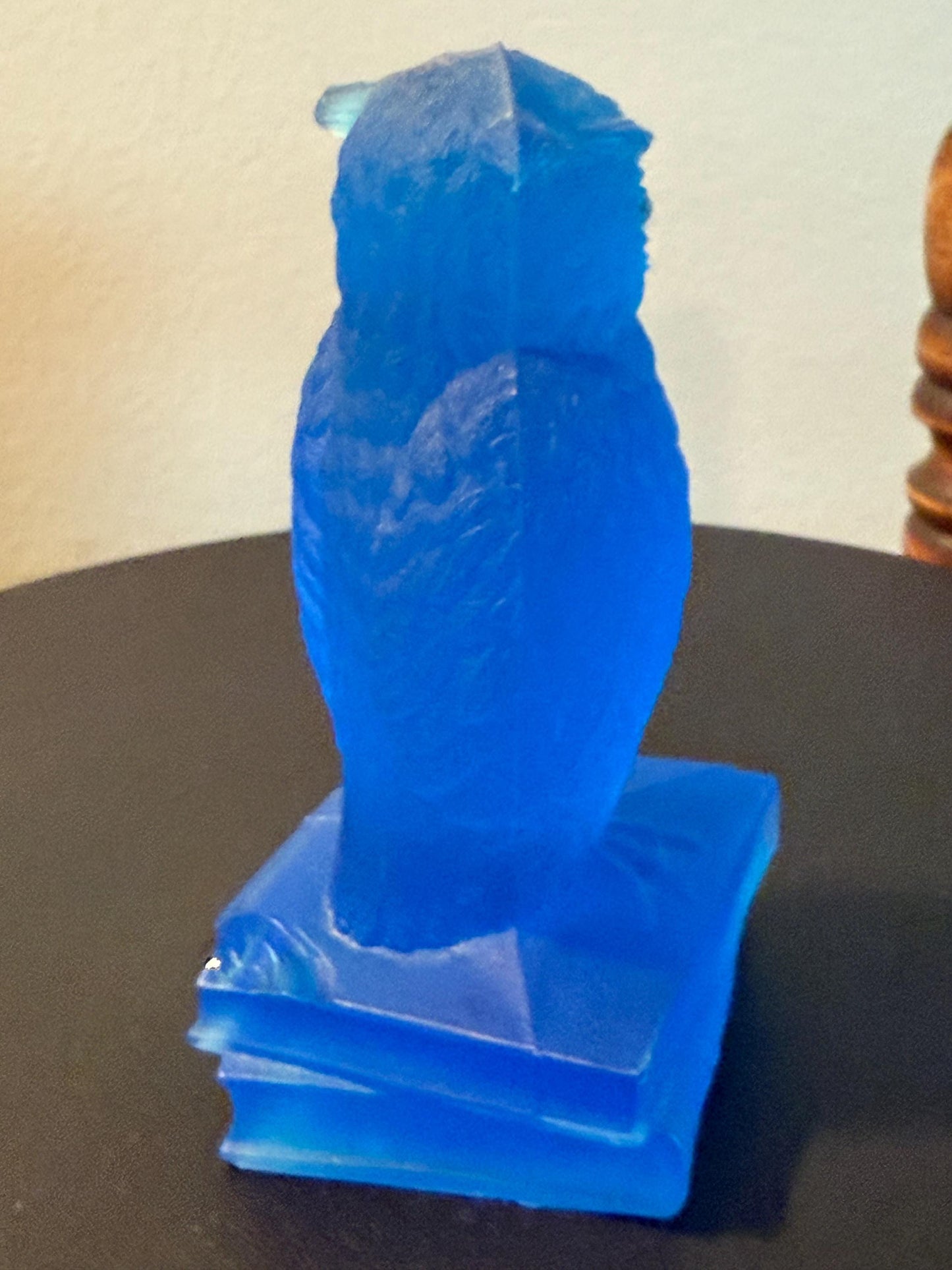 Vintage Blue Owl by Westmoreland Glass Blue Satin Owl on Book Statue Lover Antiques and Vintage