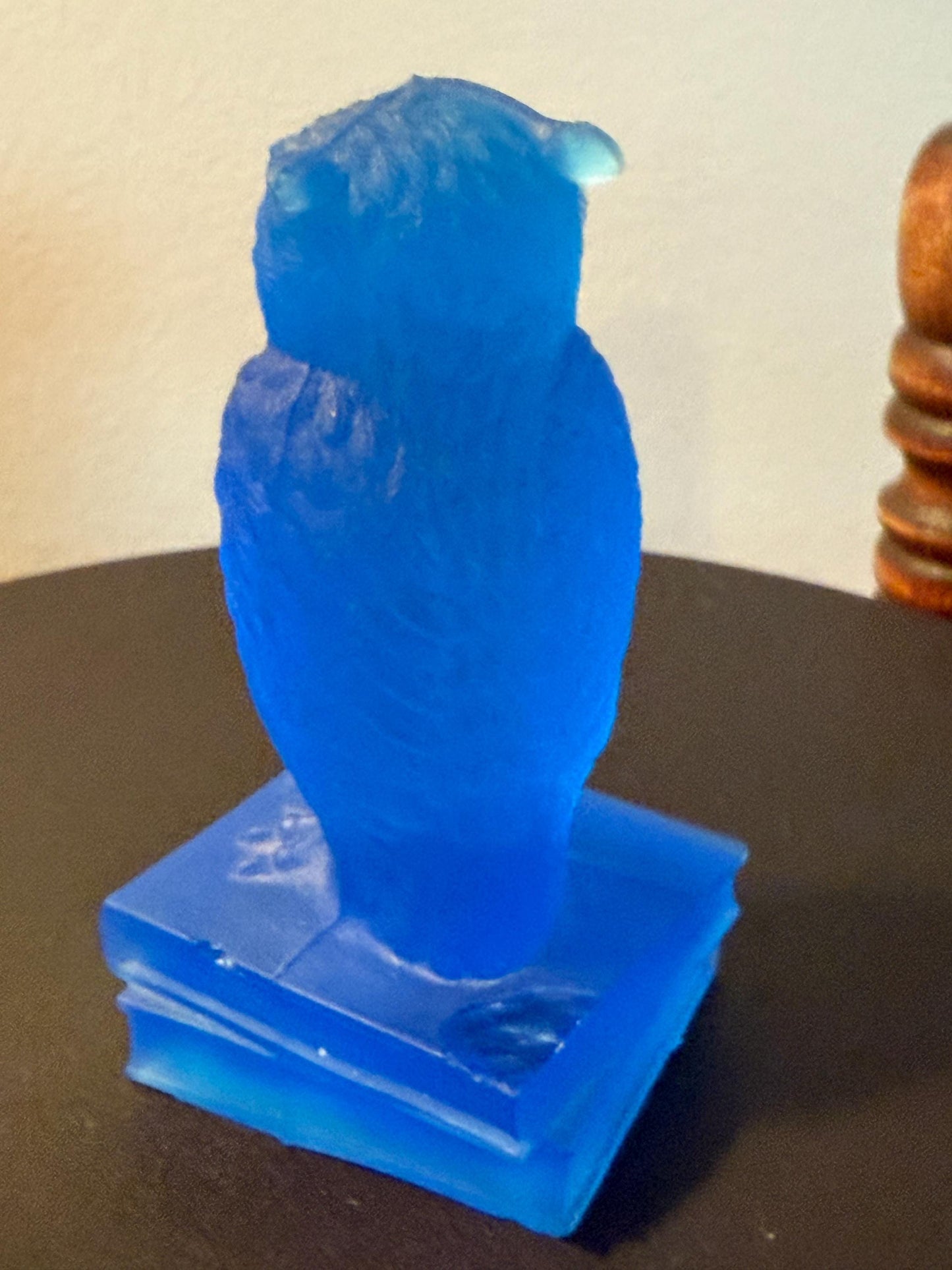 Vintage Blue Owl by Westmoreland Glass Blue Satin Owl on Book Statue Lover Antiques and Vintage