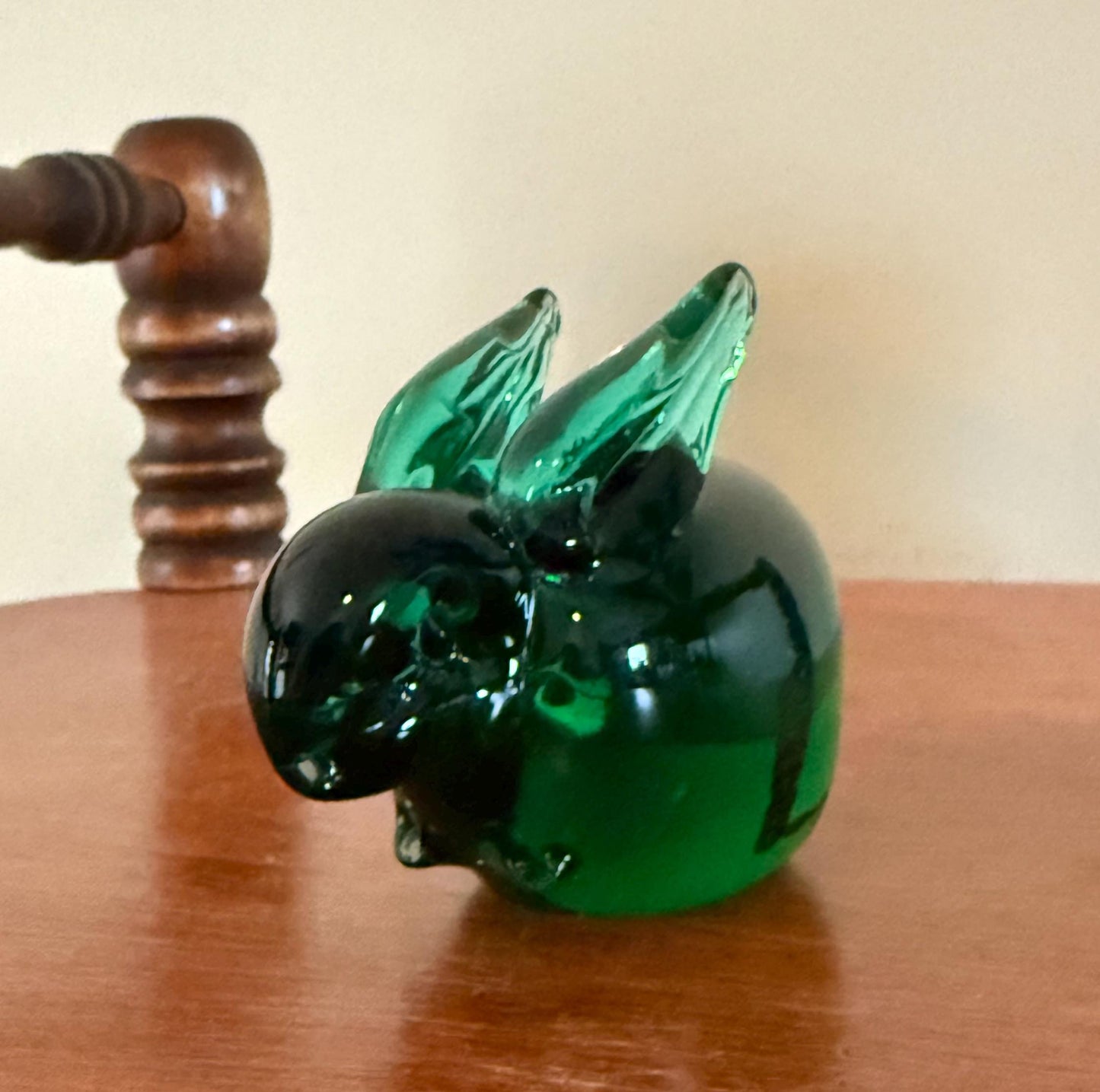 Vintage Fenton Emerald Glass Rabbit Bunny Glass Art Lover Antiques and Vintage