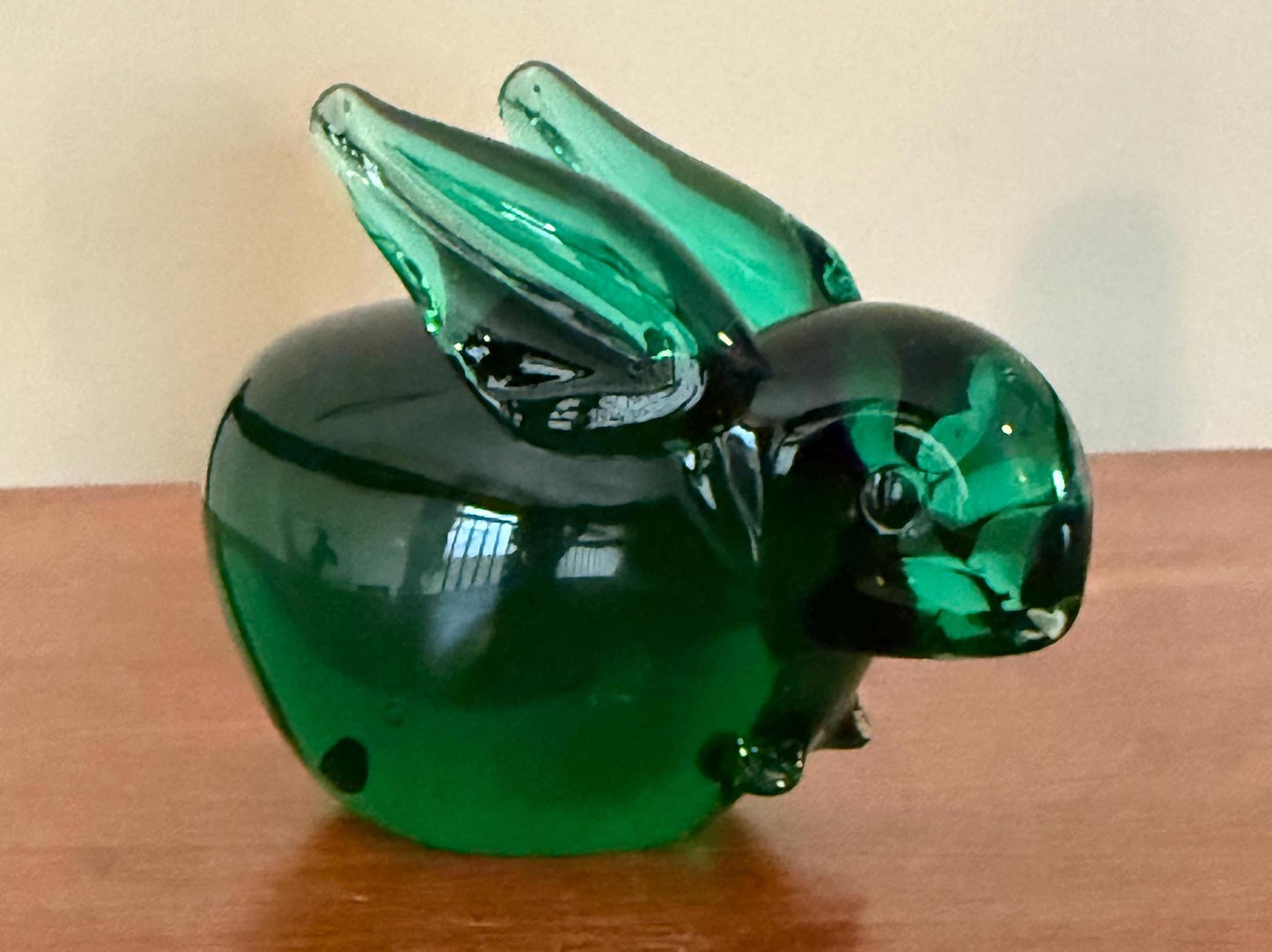 Vintage Fenton Emerald Glass Rabbit Bunny Glass Art Lover Antiques and Vintage