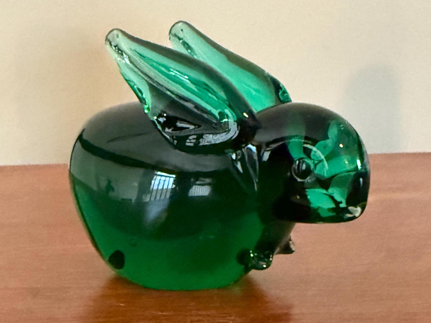 Vintage Fenton Emerald Glass Rabbit Bunny Glass Art Lover Antiques and Vintage