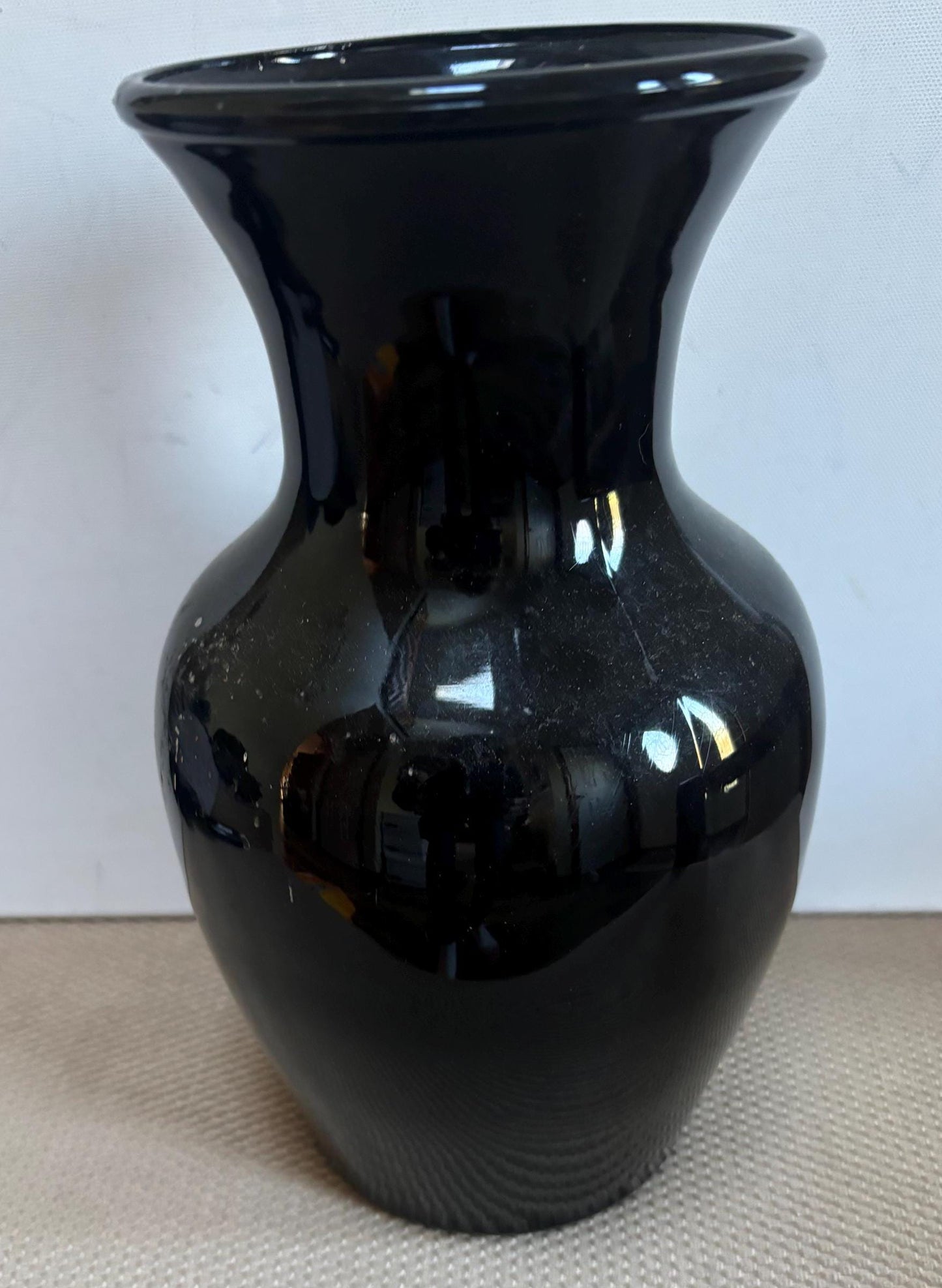 Vintage Black Lacquer Vase with Shiny Lacquer Glaze Glass Vase Lover Antiques and Vintage