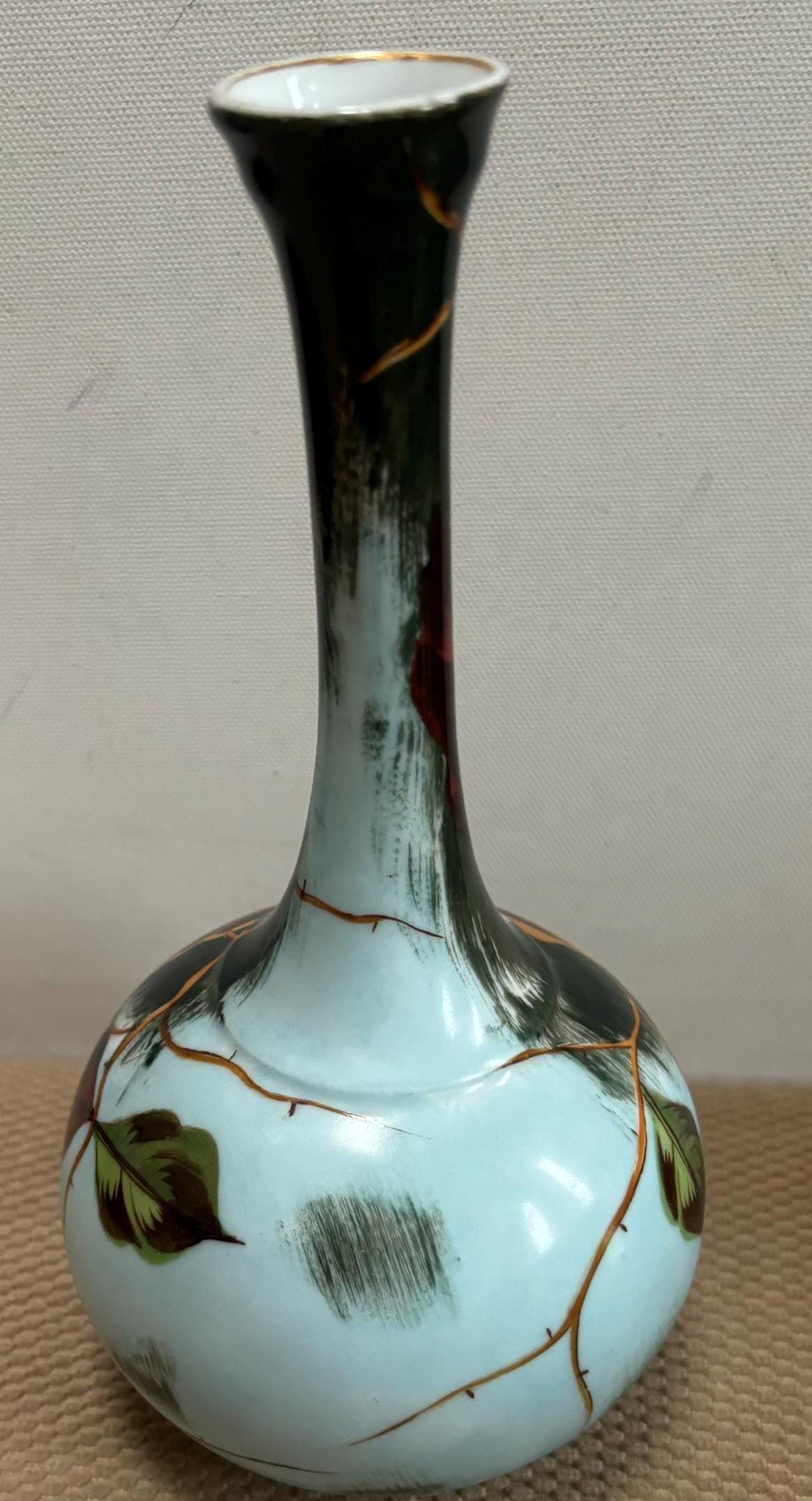 Antique Porcelain Erdmann Schlegelmitch Vase Signed 3884 & ES on Bottom Circa Late 1800 Lover Antiques and Vintage