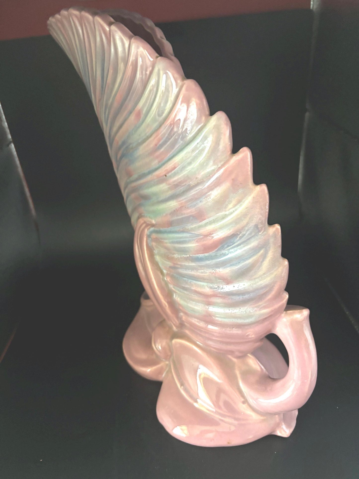 Vintage Royal Haeger Fern Leaf Vase Mauve Agate Art Pottery Art Deco Potteries Lover Antiques and Vintage