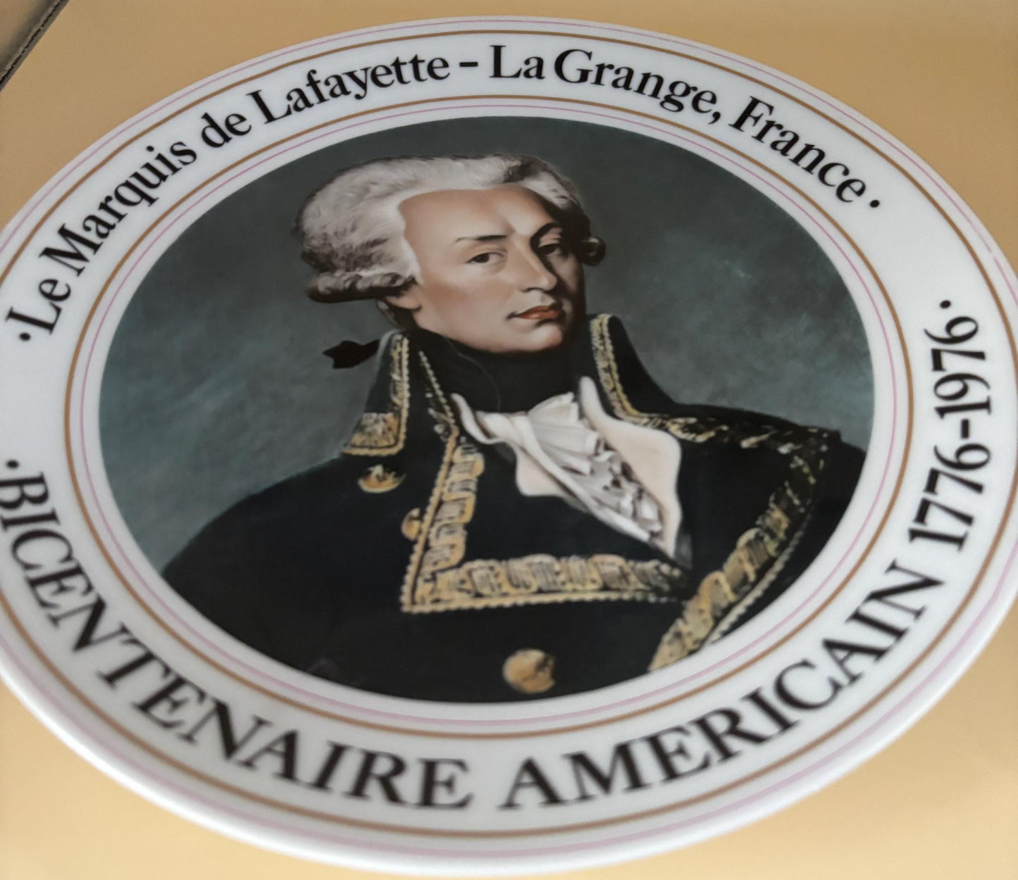 Vintage Le Marquis de Lafayette La Grange France America Bicentennial 1776-1976 Numbered Collectible Plate Bicentenaire Américain