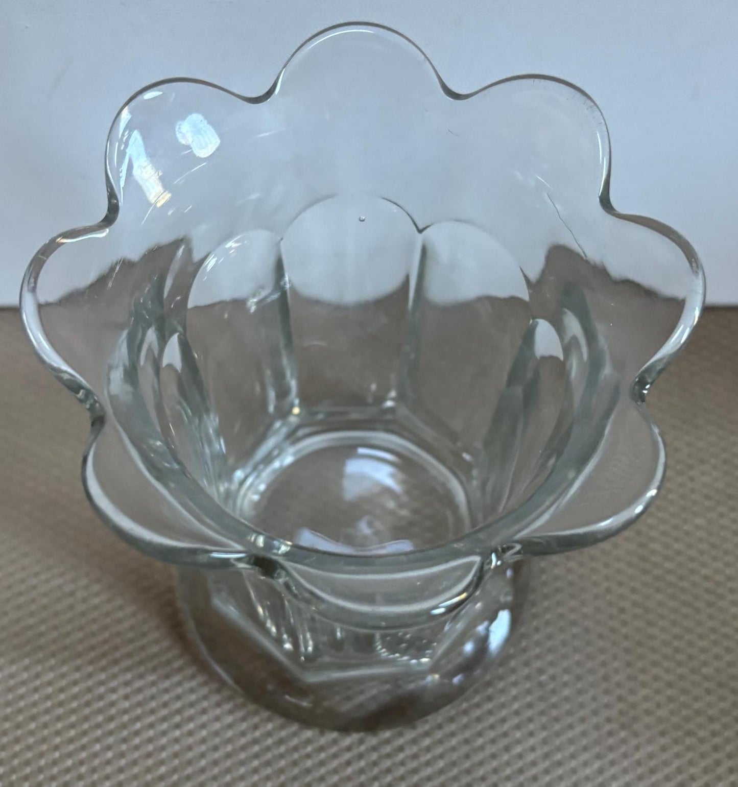 Vintage Glass Vase with Flower Design at Mouth Lover Antiques and Vintage