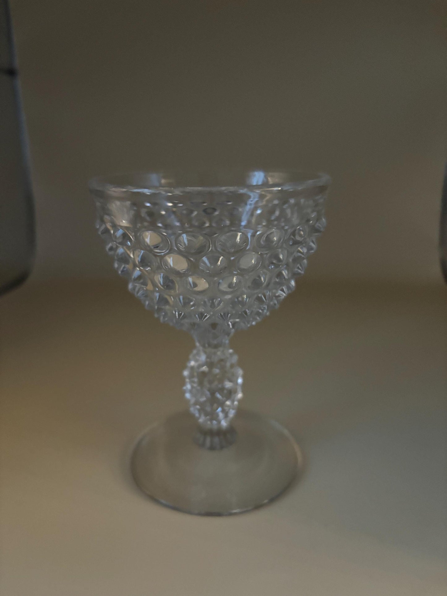 Vintage Duncan & Miller Hobnail Champagne Glass with Pedestal Lover Antiques and Vintage