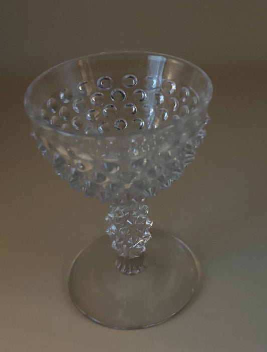 Vintage Duncan & Miller Hobnail Champagne Glass with Pedestal Lover Antiques and Vintage
