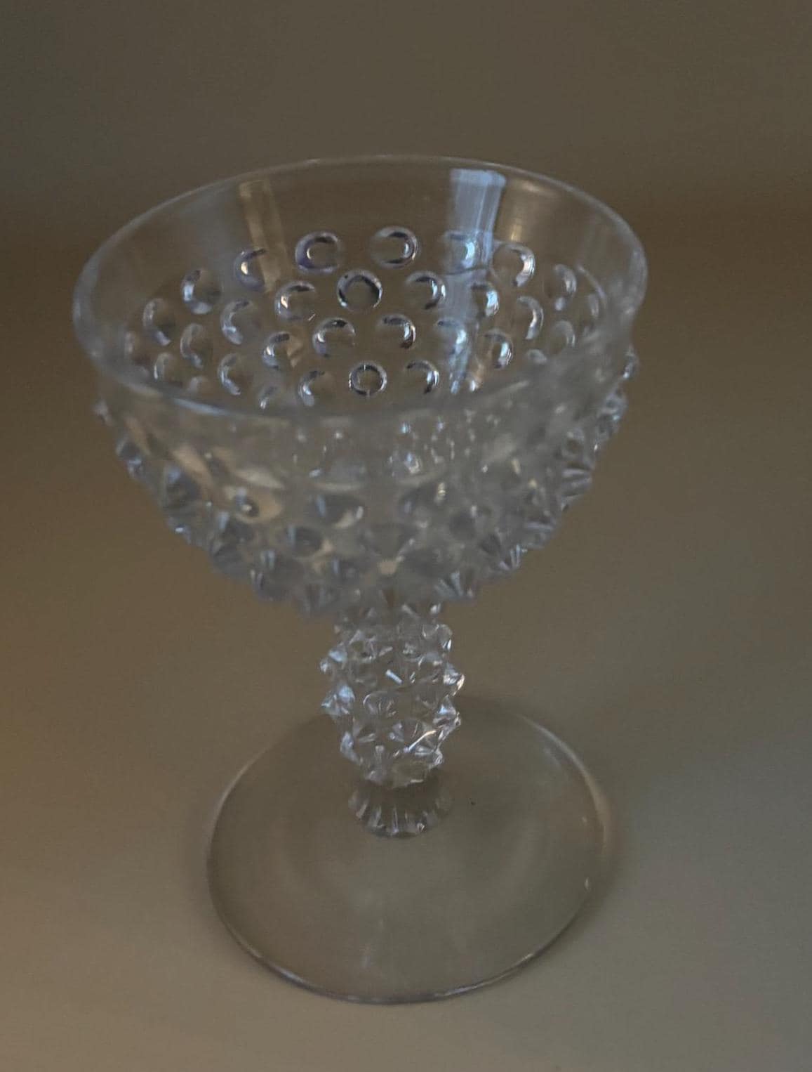 Vintage Duncan & Miller Hobnail Champagne Glass with Pedestal Lover Antiques and Vintage