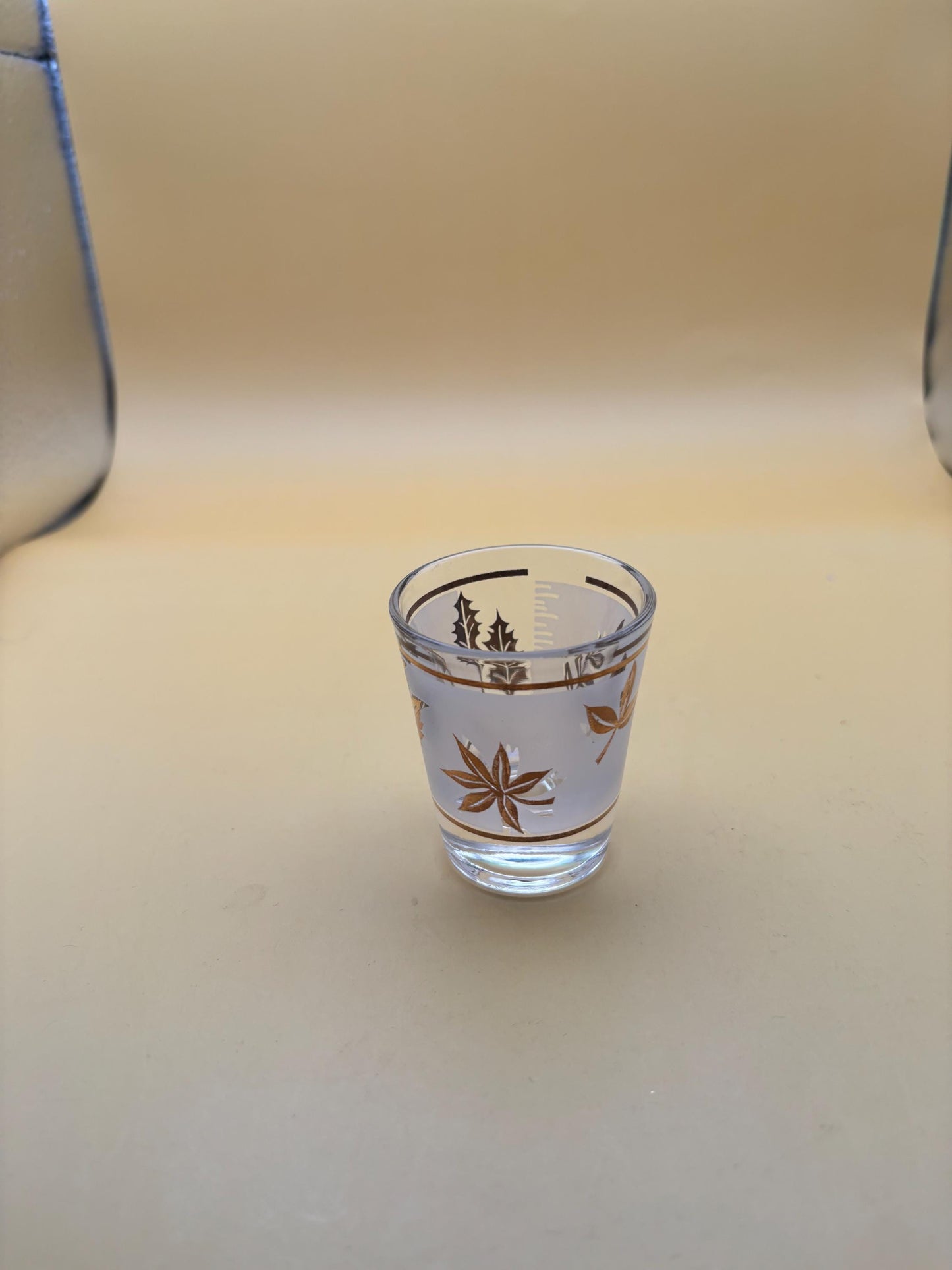 Vintage Gold on Crystal Shot Glass Mid Century Modern Glass Lover Antiques and Vintage