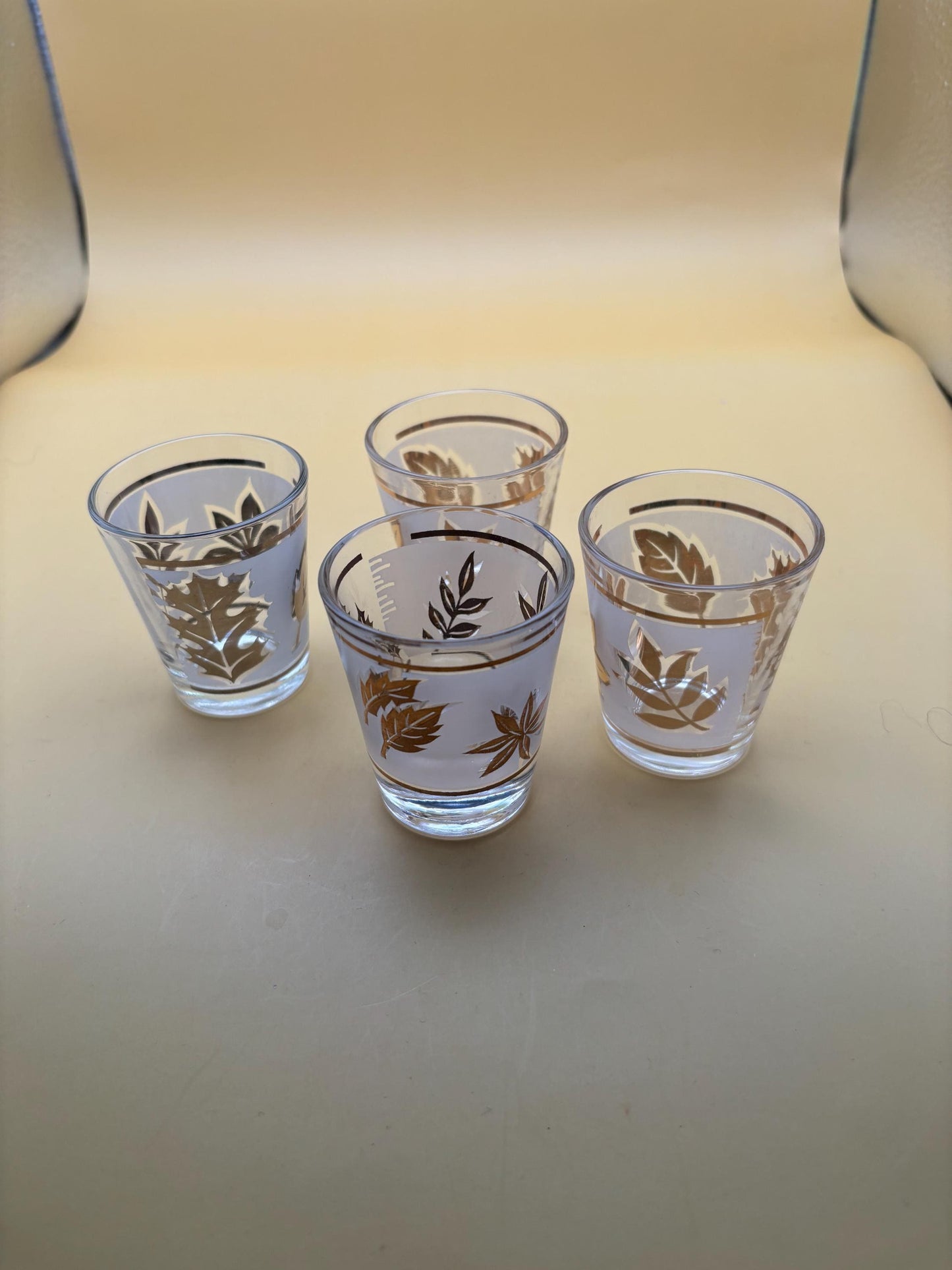 Vintage Gold on Crystal Shot Glass Mid Century Modern Glass Lover Antiques and Vintage