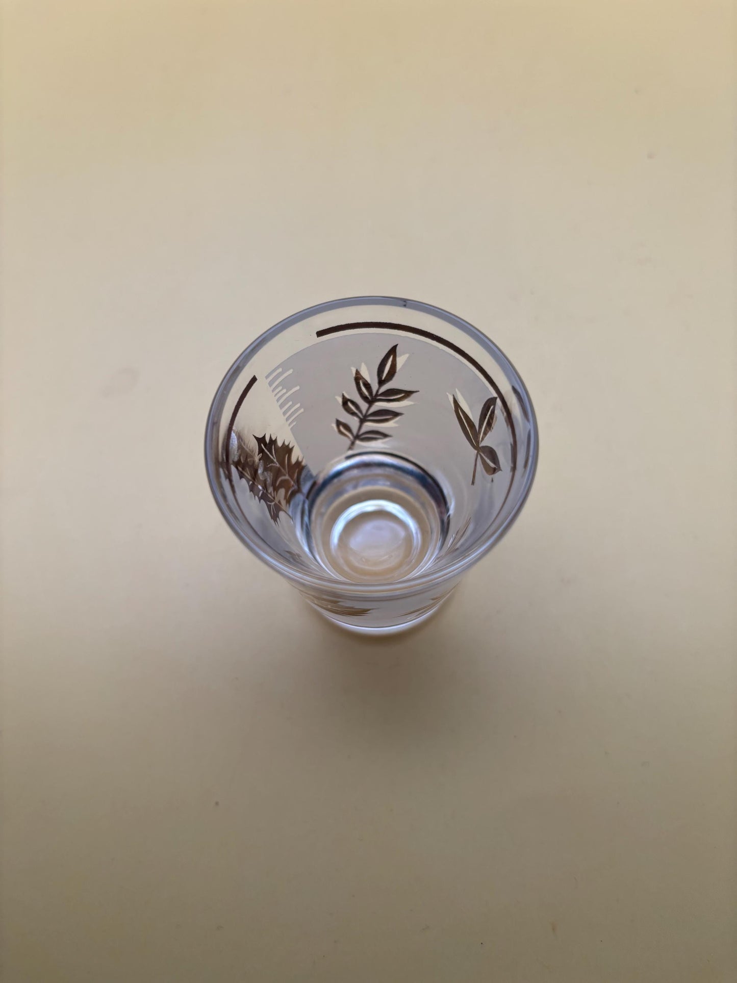 Vintage Gold on Crystal Shot Glass Mid Century Modern Glass Lover Antiques and Vintage