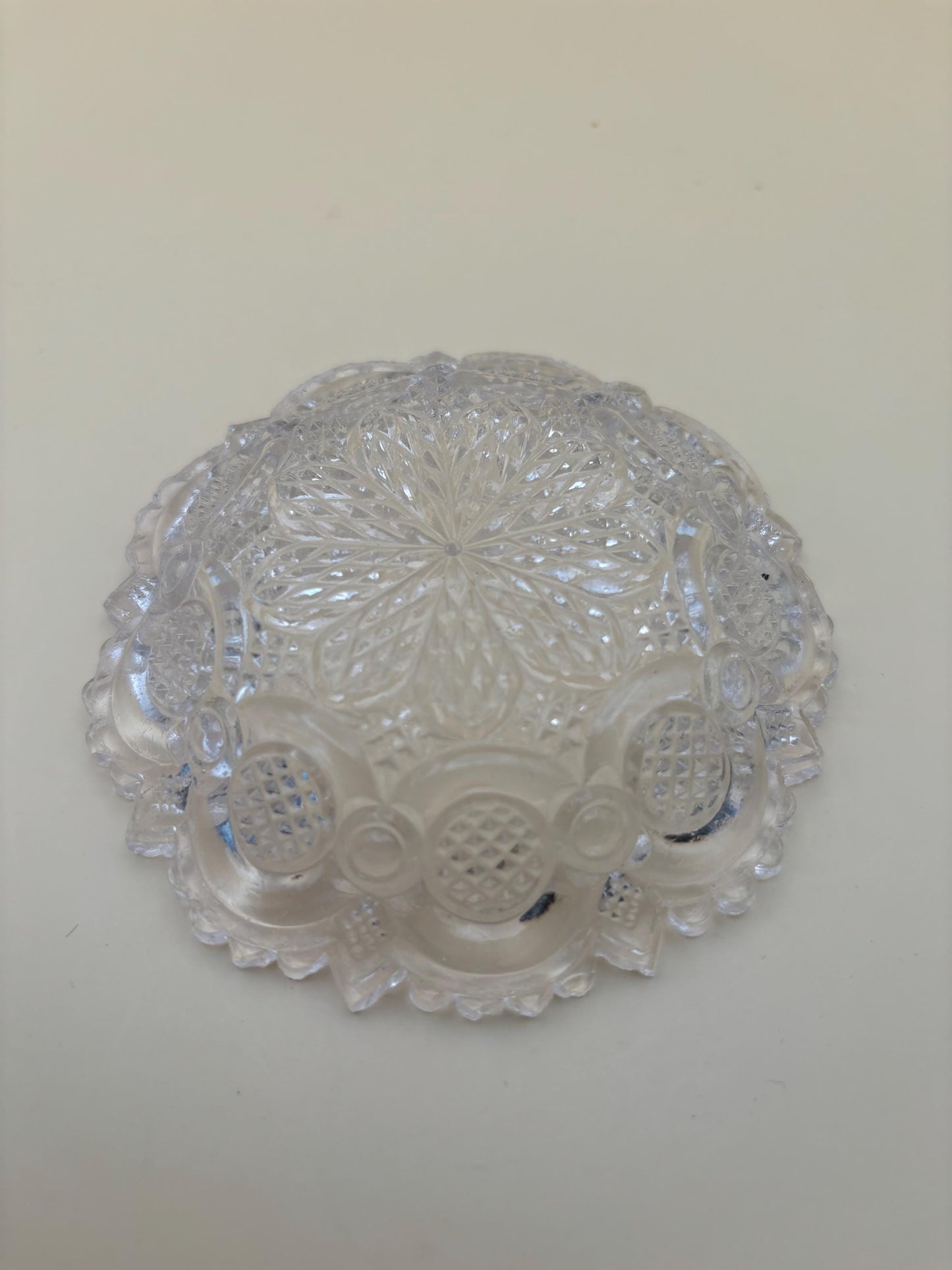 Antique Flint Beaded Glass Berry Dish Bowl Sawtooth Glass Lover Antiques and Vintage