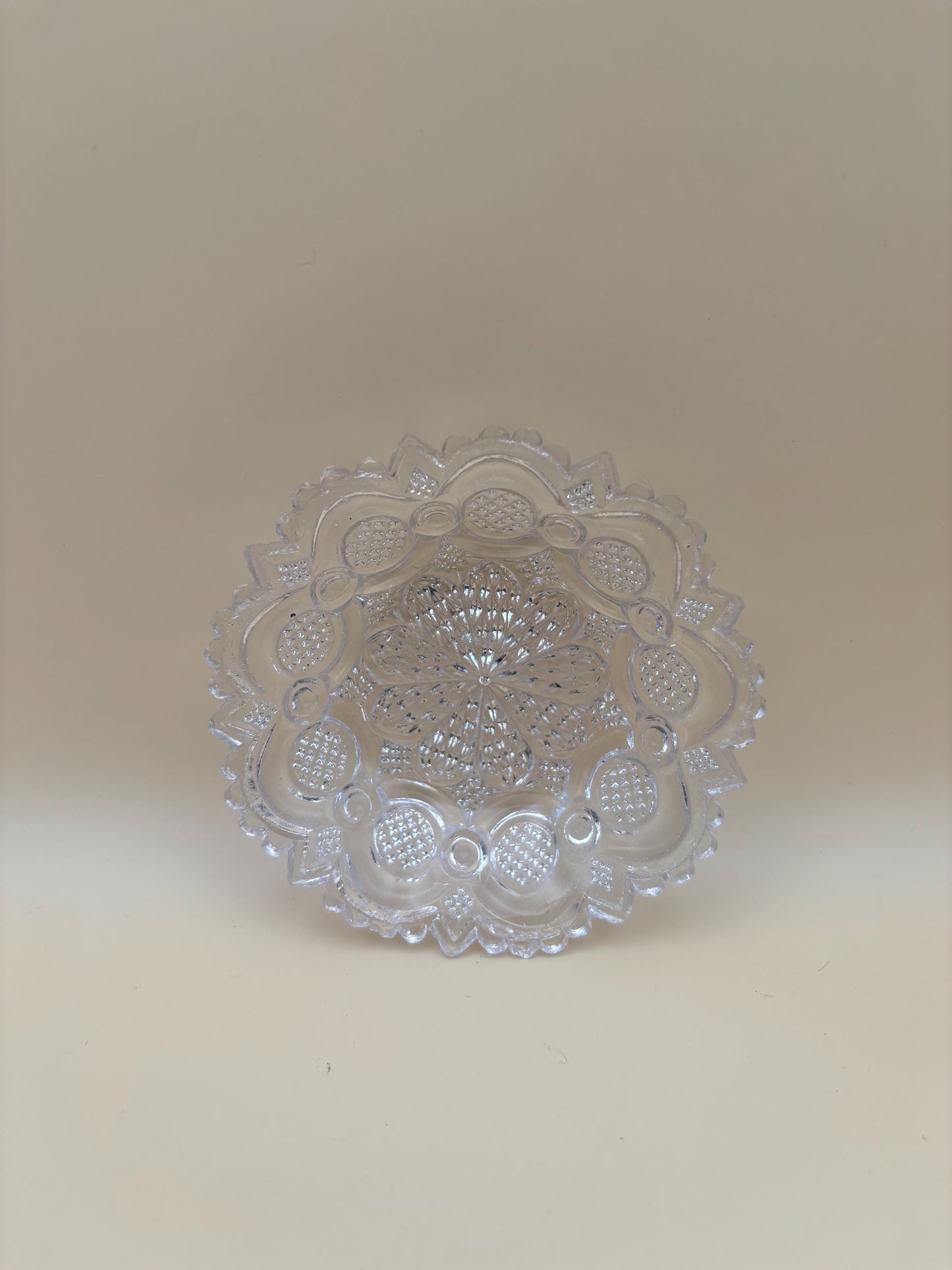 Antique Flint Beaded Glass Berry Dish Bowl Sawtooth Glass Lover Antiques and Vintage