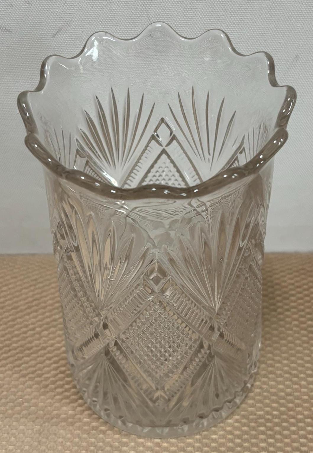 Antique EAPG Specialty Glass Vase with Ruffled Mouth Lover Antiques and Vintage